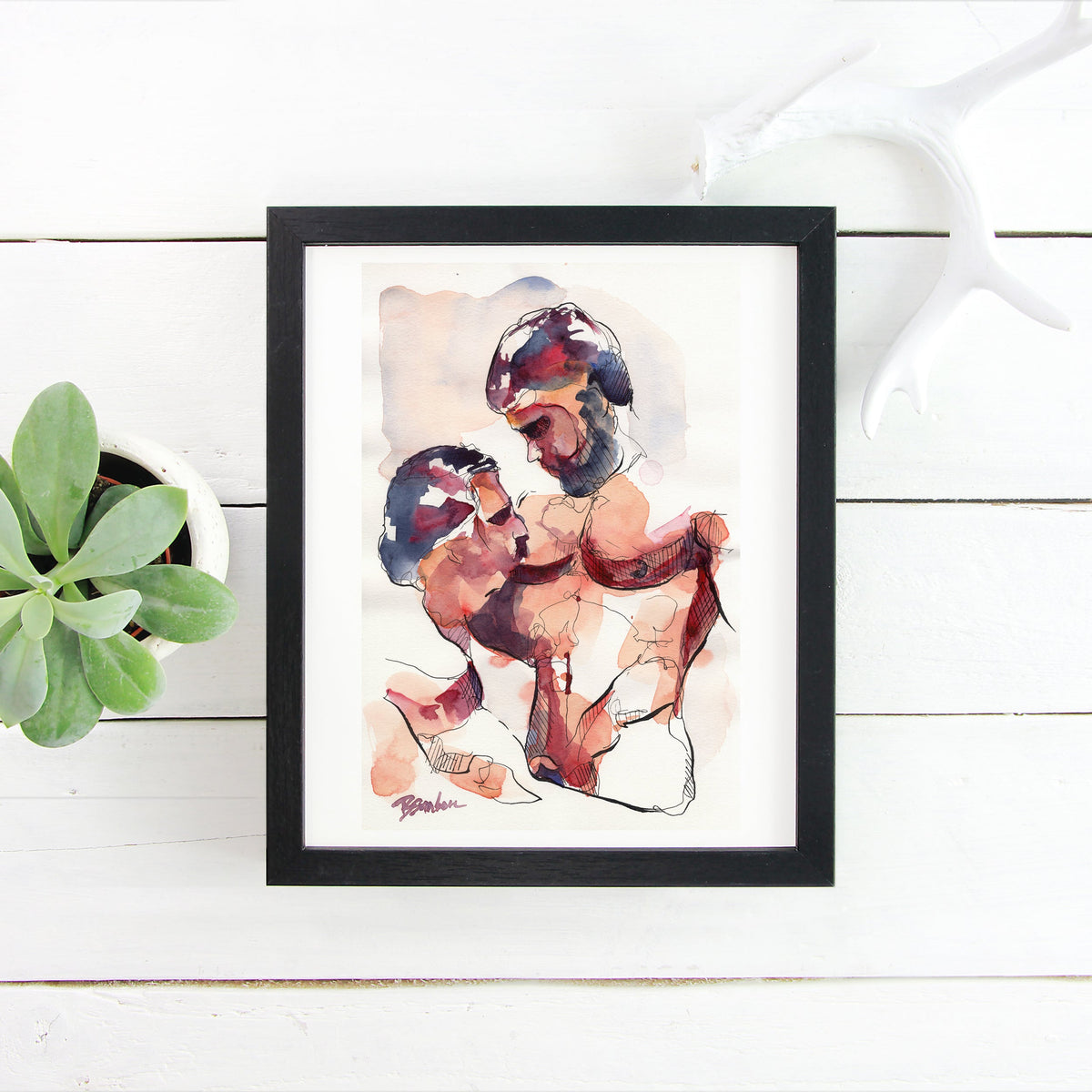 Close Enough to Breathe – 6x9" Original Watercolor Artist Brenden Sanborn