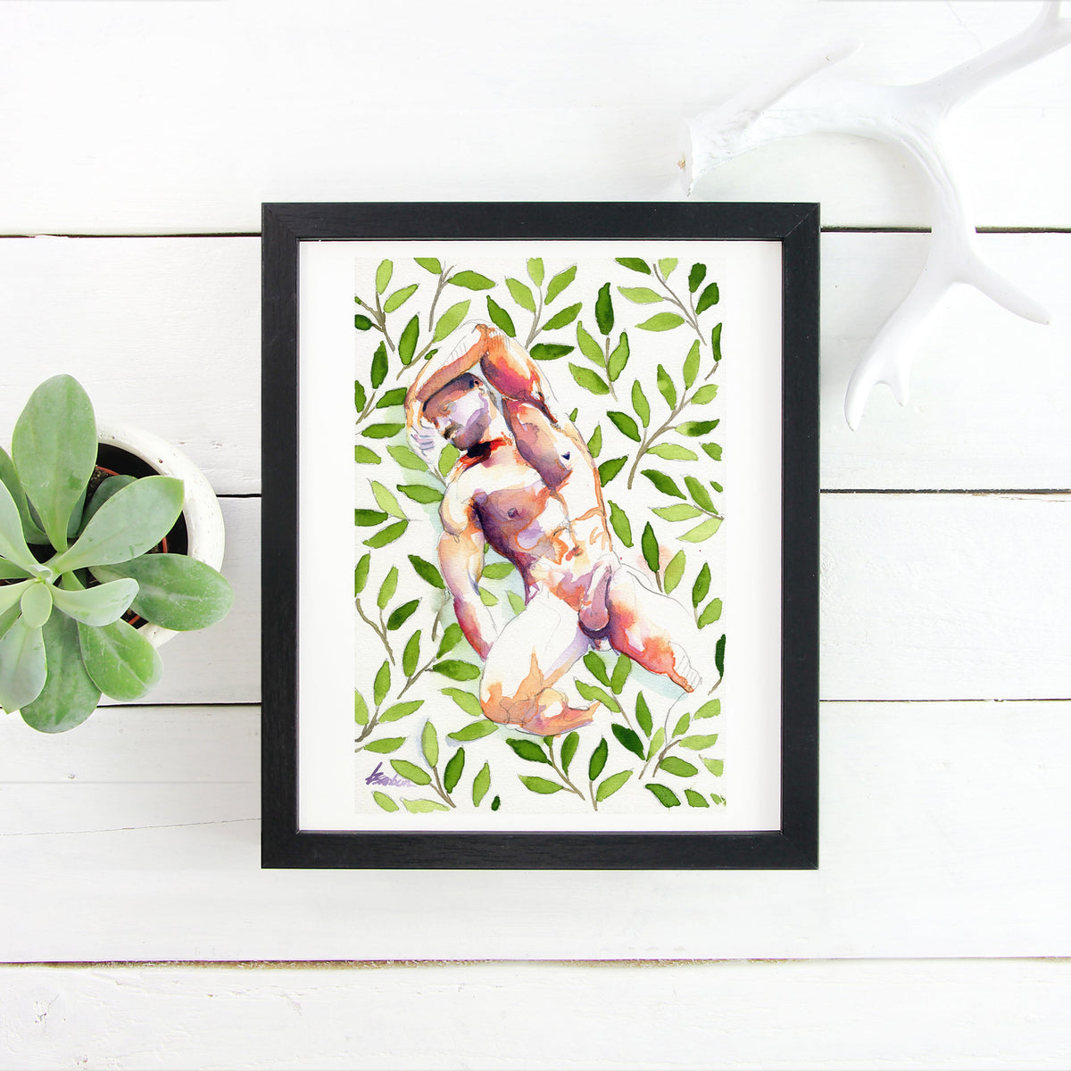 Softly Among the Leaves – 6x9" Original Watercolor Artist Brenden Sanborn