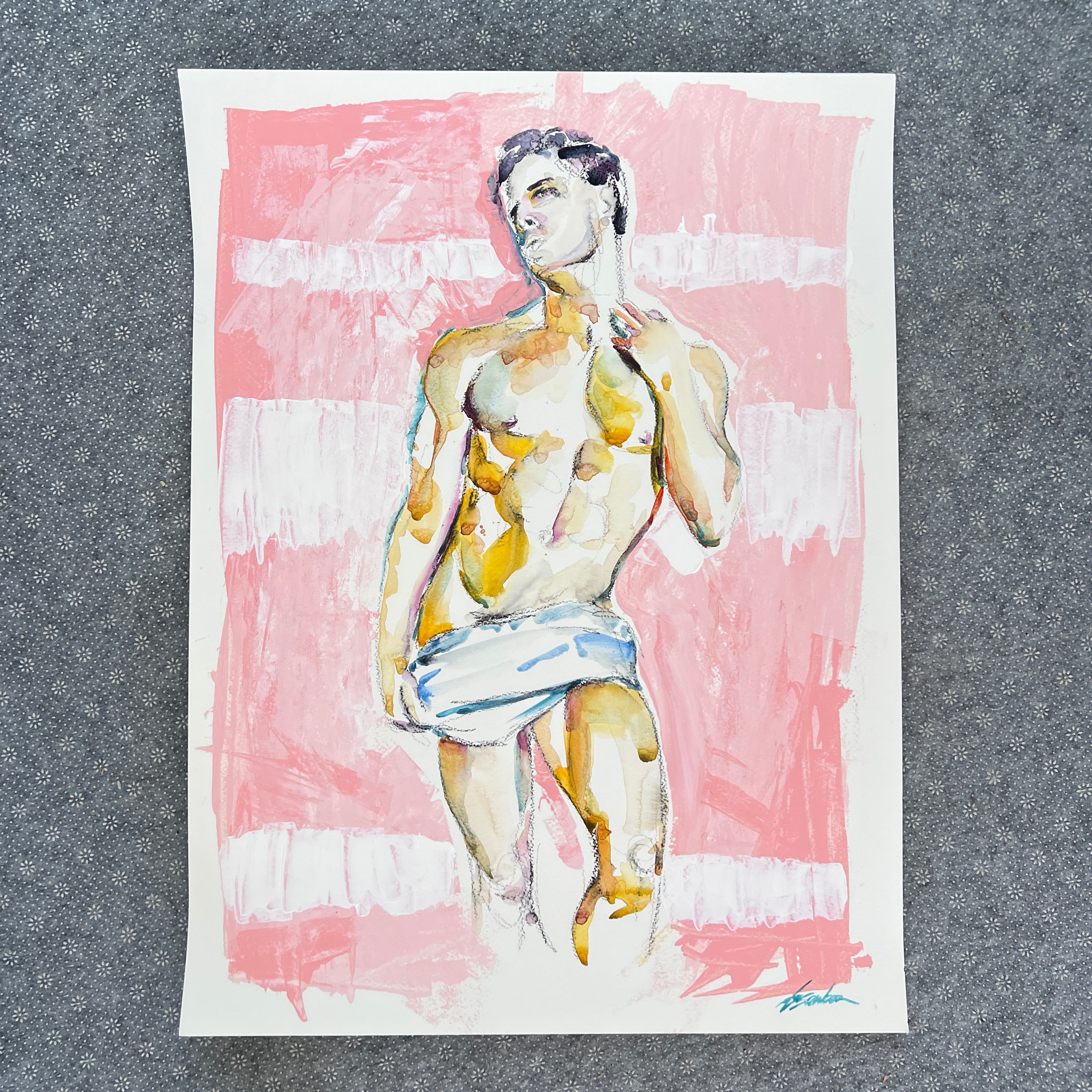 Wrapped in the Noise – 18x24" Original Acrylic Artist Brenden Sanborn