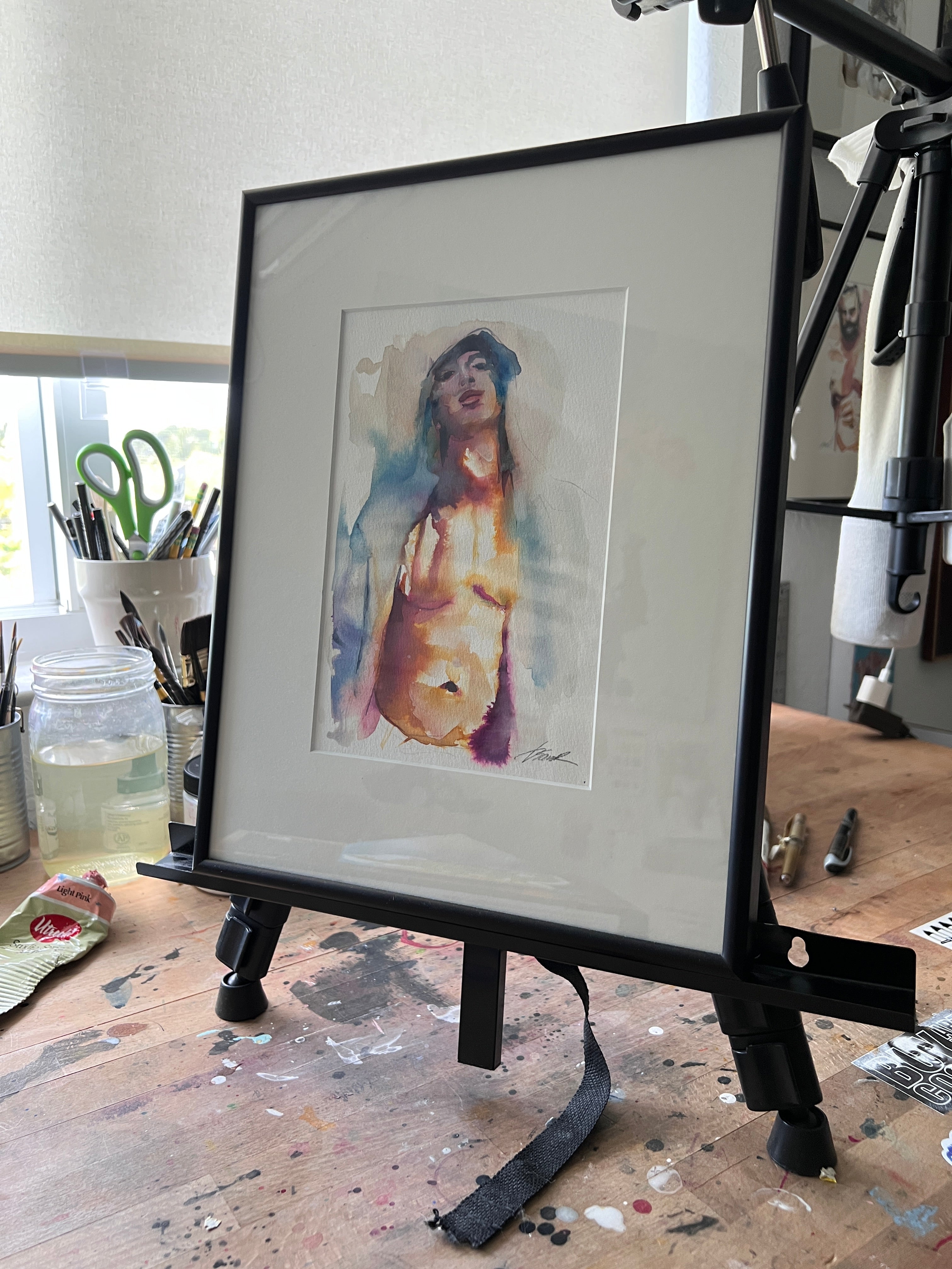 Heat Rises – 6x9" Framed Original Watercolor Artist Brenden Sanborn