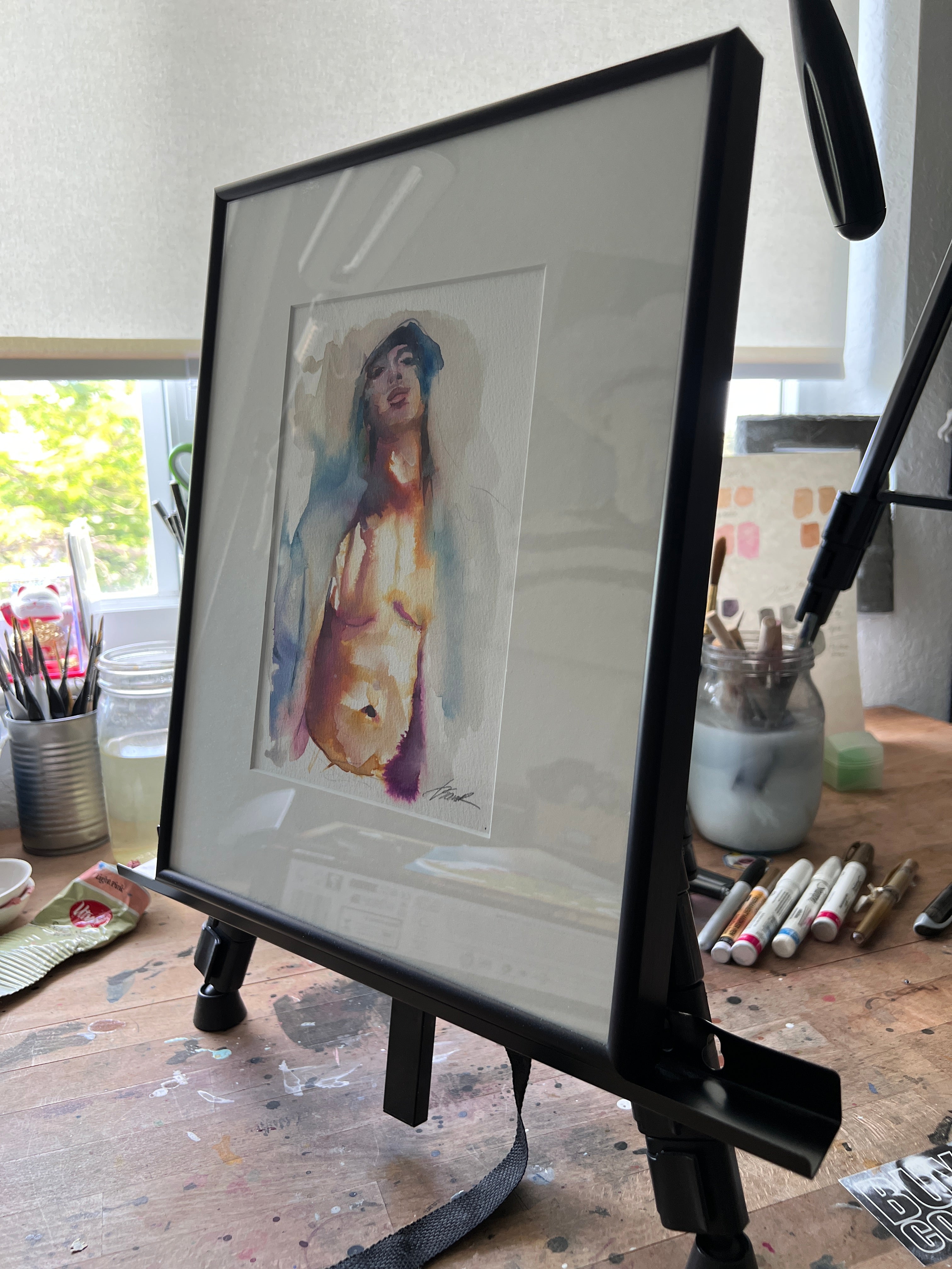 Heat Rises – 6x9" Framed Original Watercolor Artist Brenden Sanborn