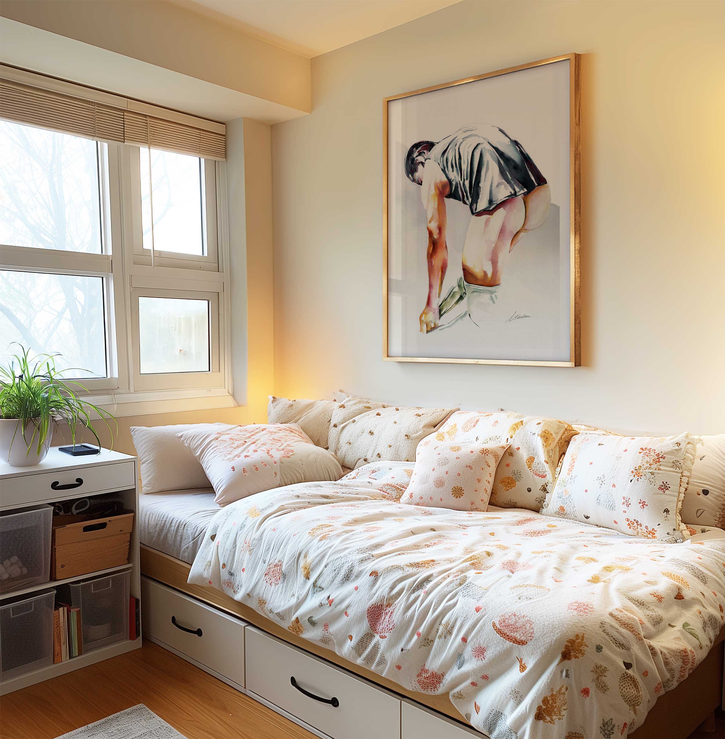 Half Dressed Bend and the Boldest Booty Peek – Art Print Artist Brenden Sanborn