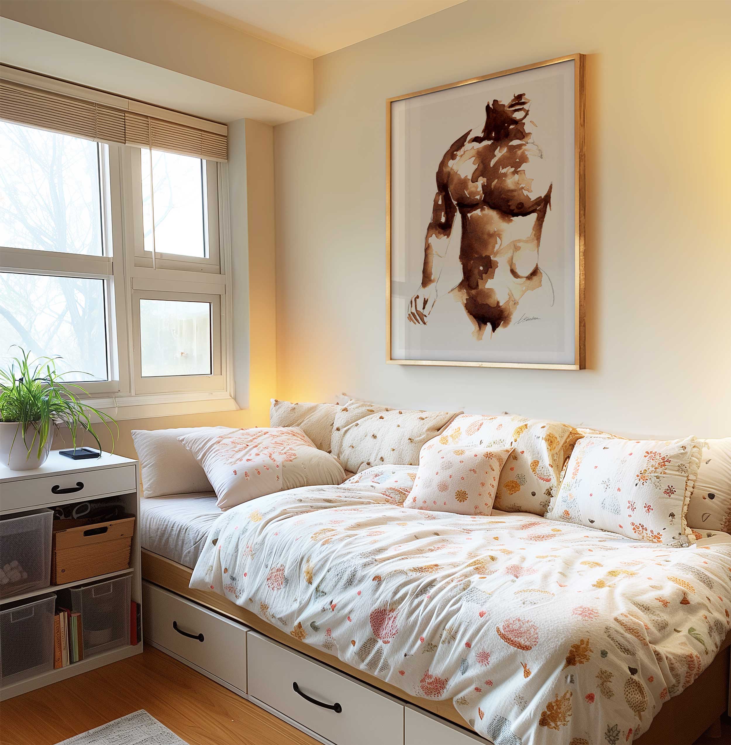 Coffee-Toned Male Torso - Art Print Artist Brenden Sanborn