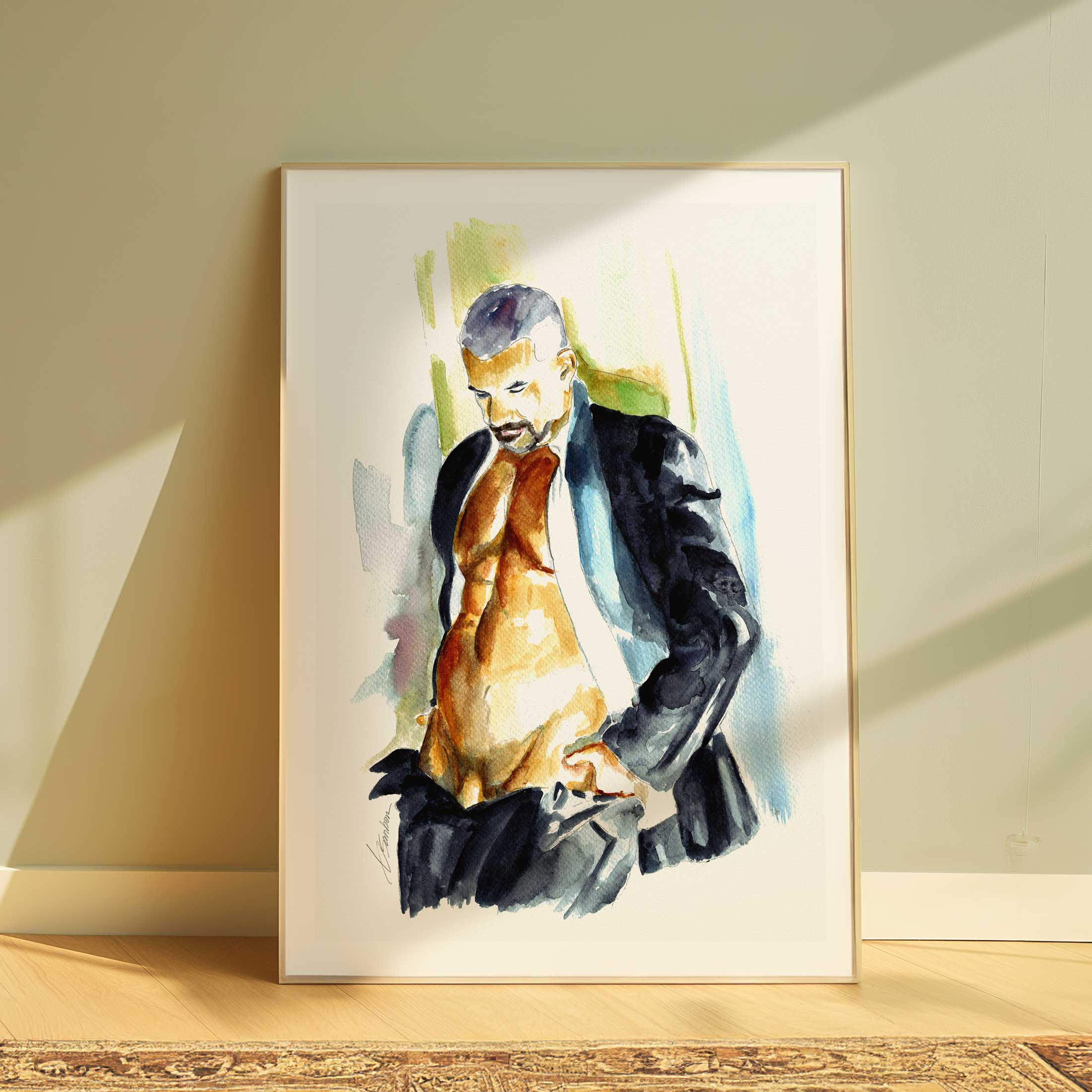 Man in Suit Undressing - Art Print Artist Brenden Sanborn