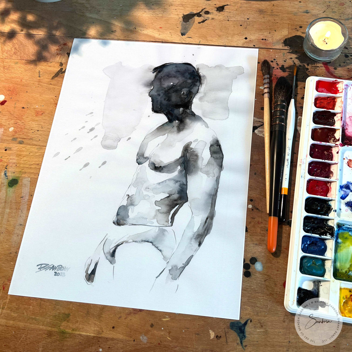 Deep Within the Shadows - 9x12" Original Watercolor Painting Artist Brenden Sanborn