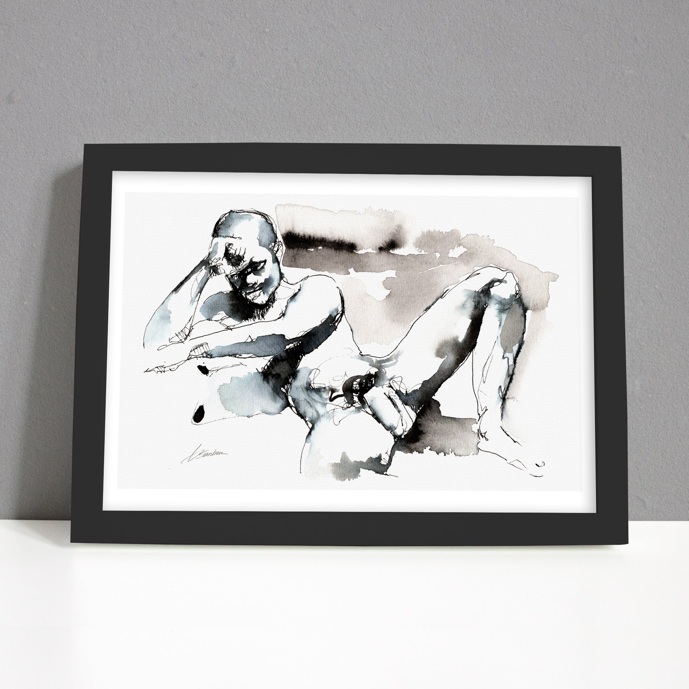 Resting Figure in Fluid Lines – Art Print Artist Brenden Sanborn