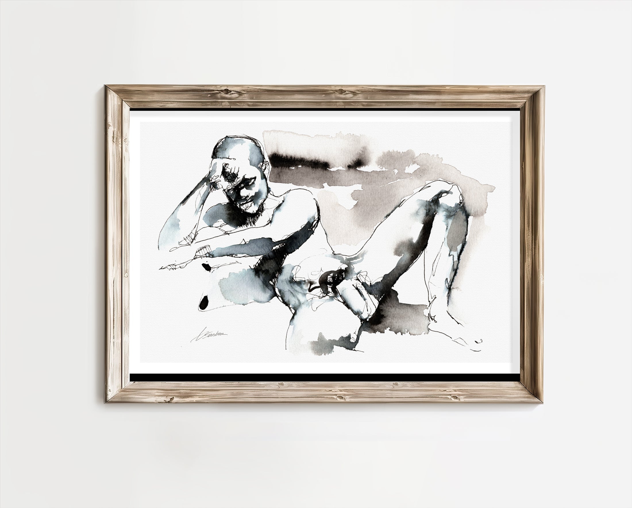 Resting Figure in Fluid Lines – Art Print Artist Brenden Sanborn