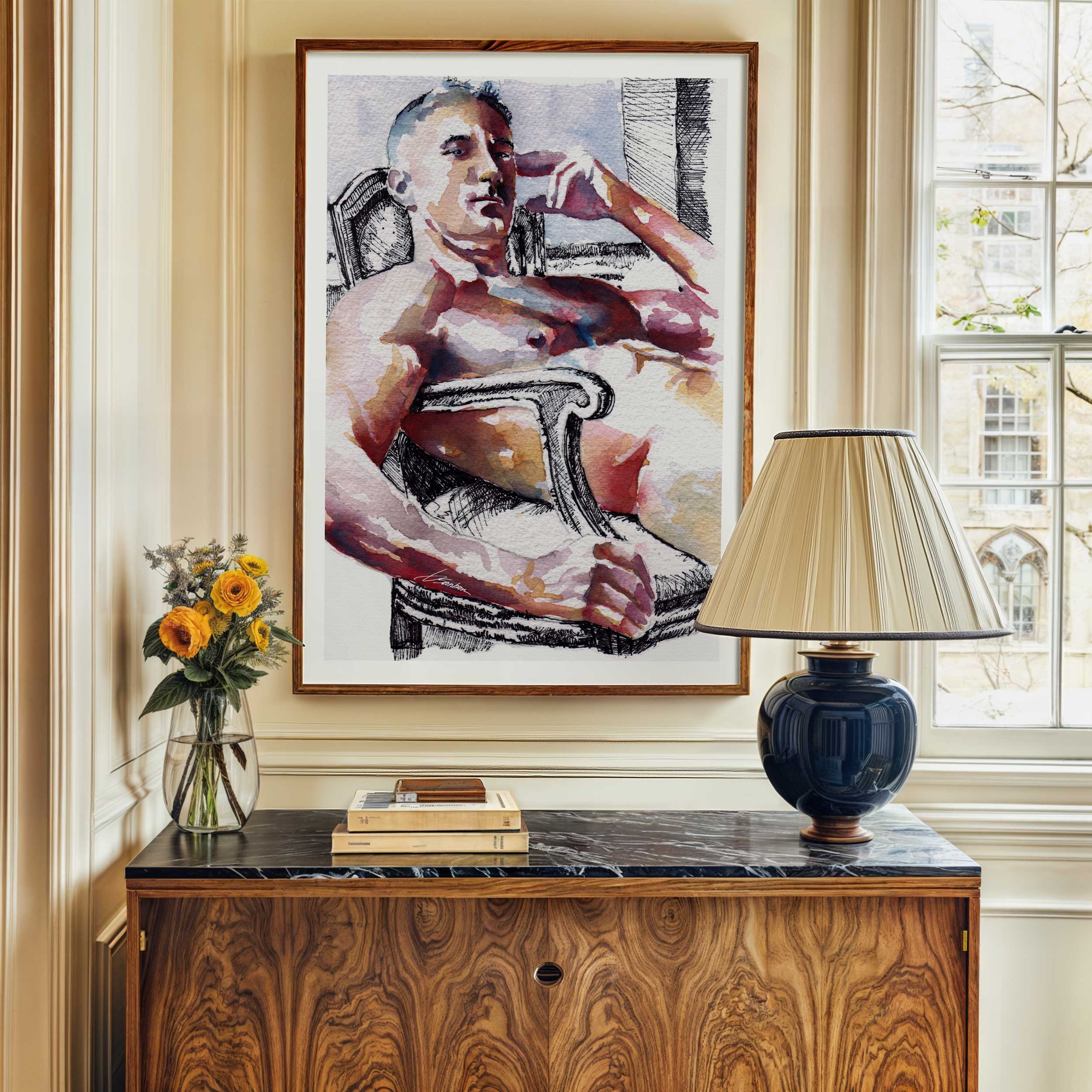 The Ease of His Gaze – Art Print Artist Brenden Sanborn