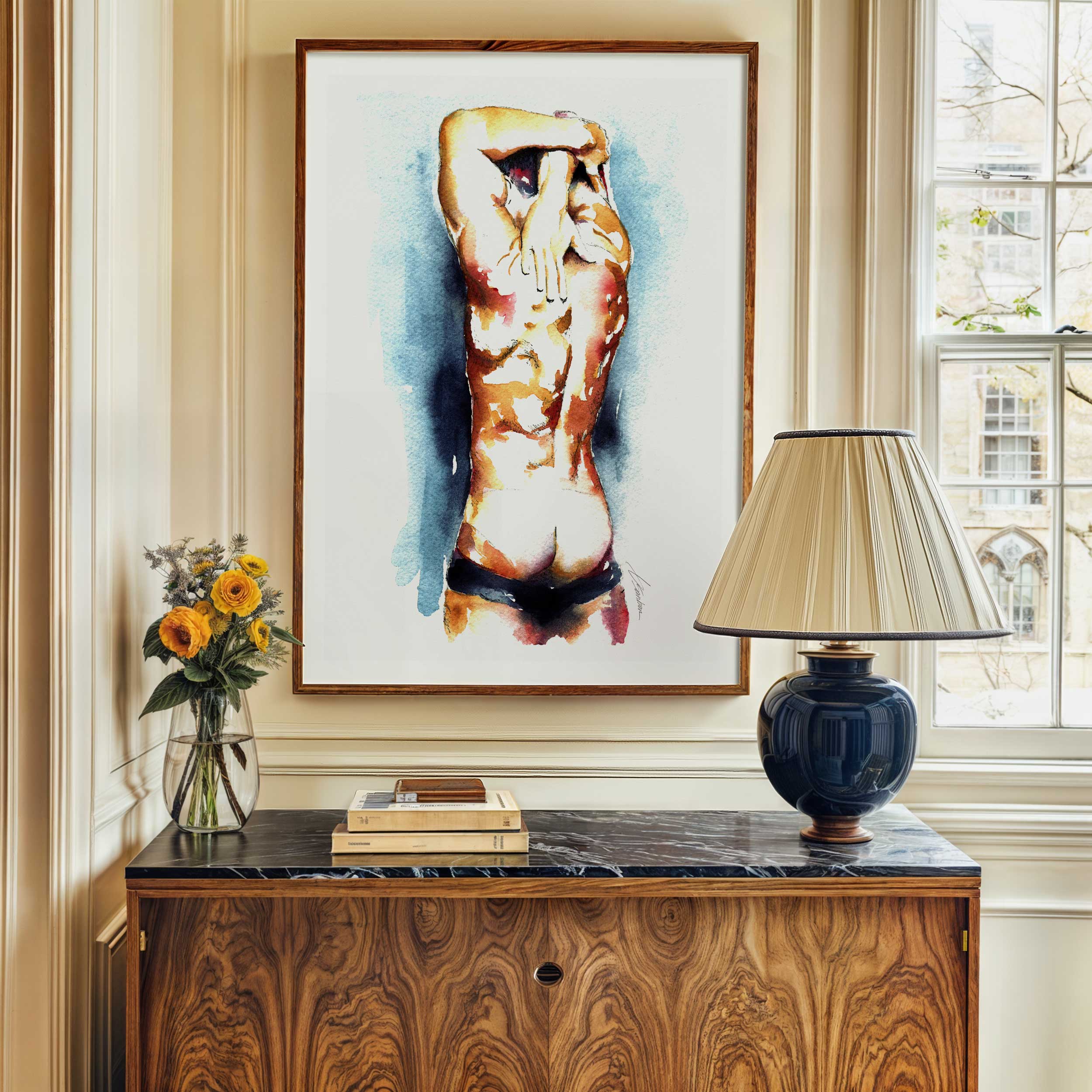 Sunlit Stretch and Booty in Black – Art Print Artist Brenden Sanborn