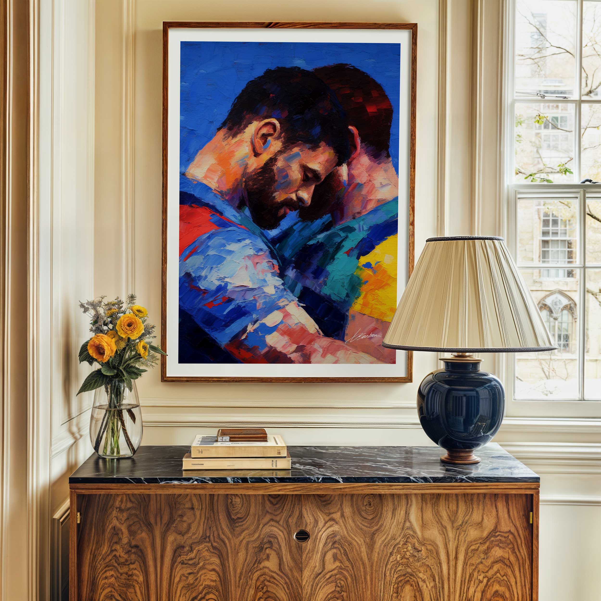 Lean Into Me A Moment of Love – Art Print Artist Brenden Sanborn