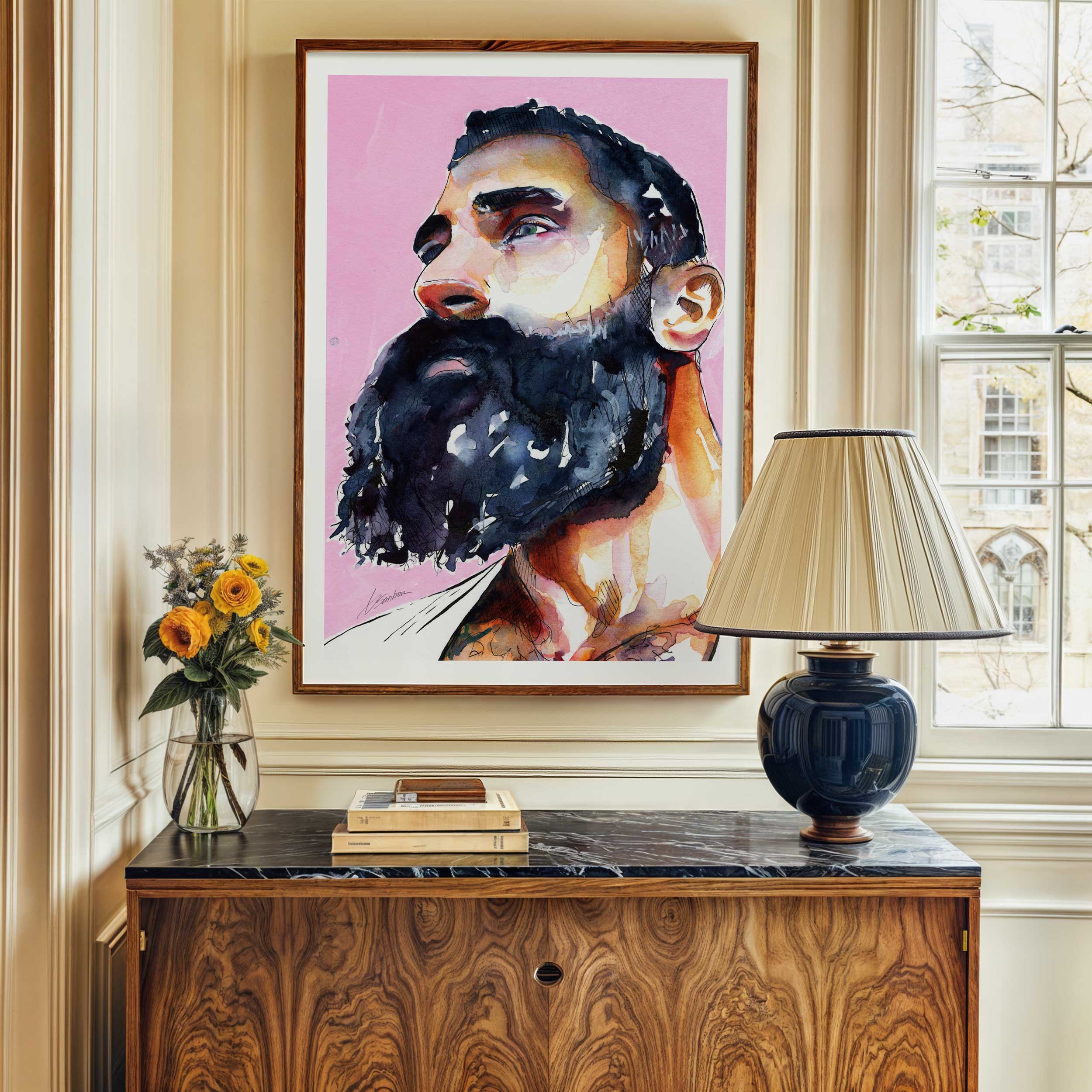 The Gaze Beneath the Beard – Art Print Artist Brenden Sanborn