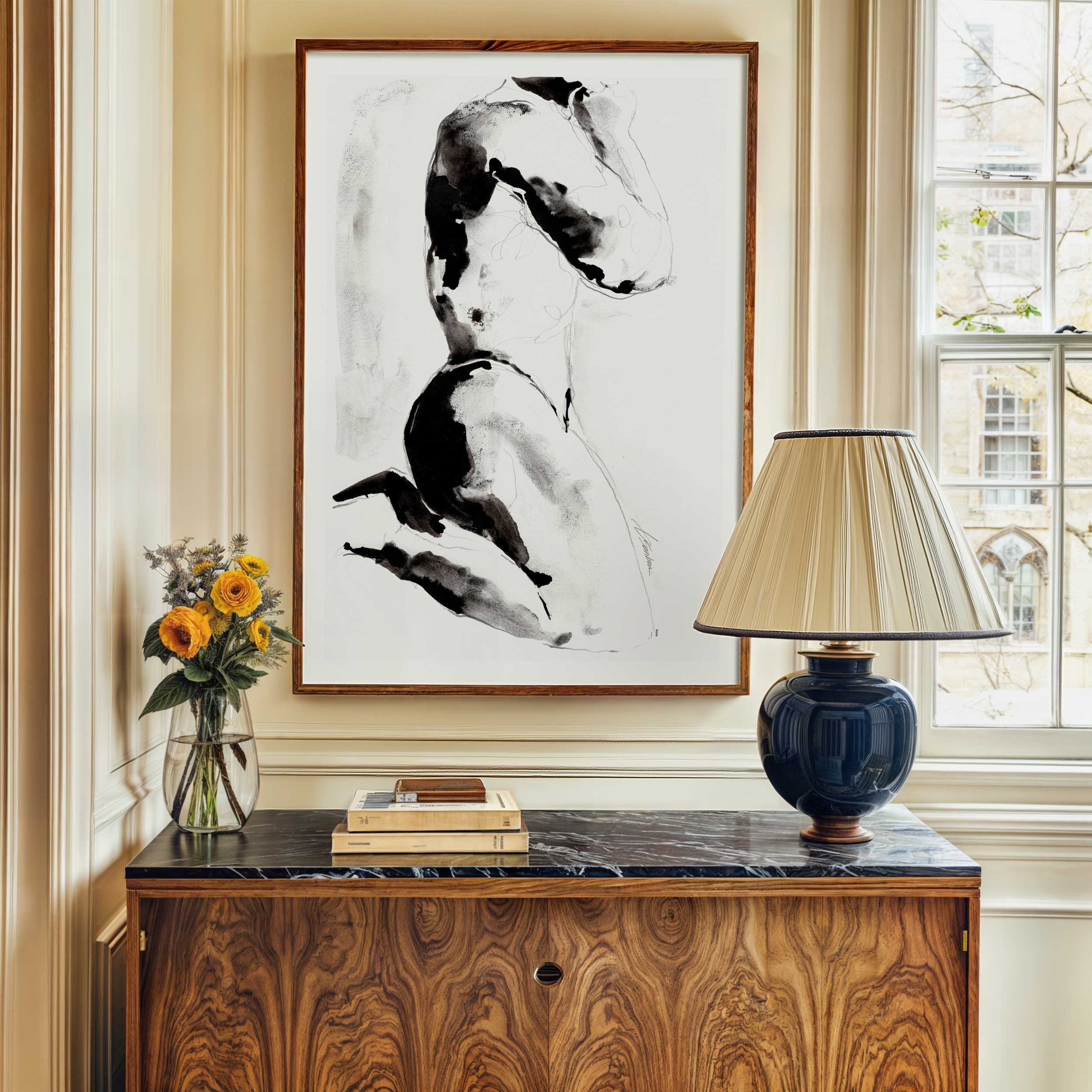 Kneel in Ink and Shadow – Art Print Artist Brenden Sanborn