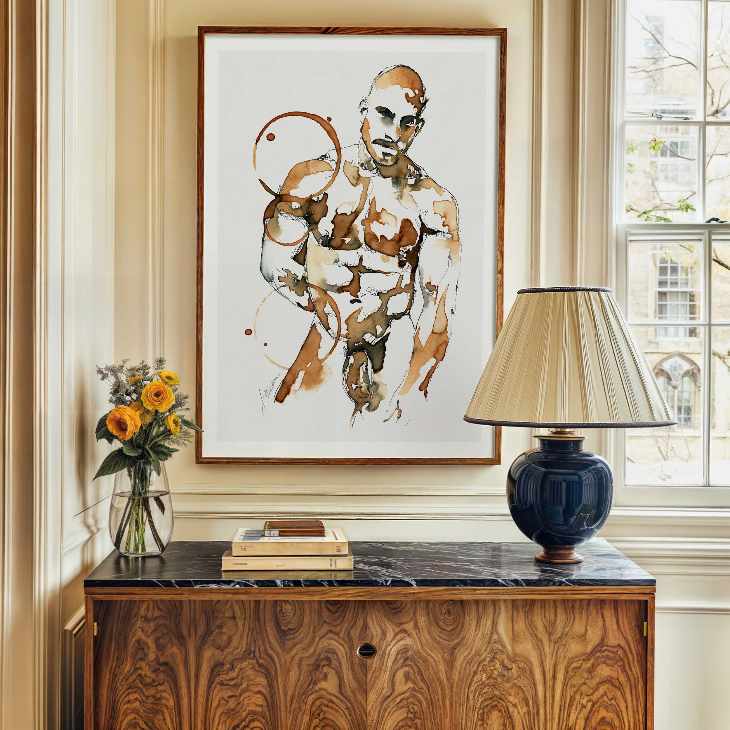 Coffee Stained Nude - Art Print Artist Brenden Sanborn