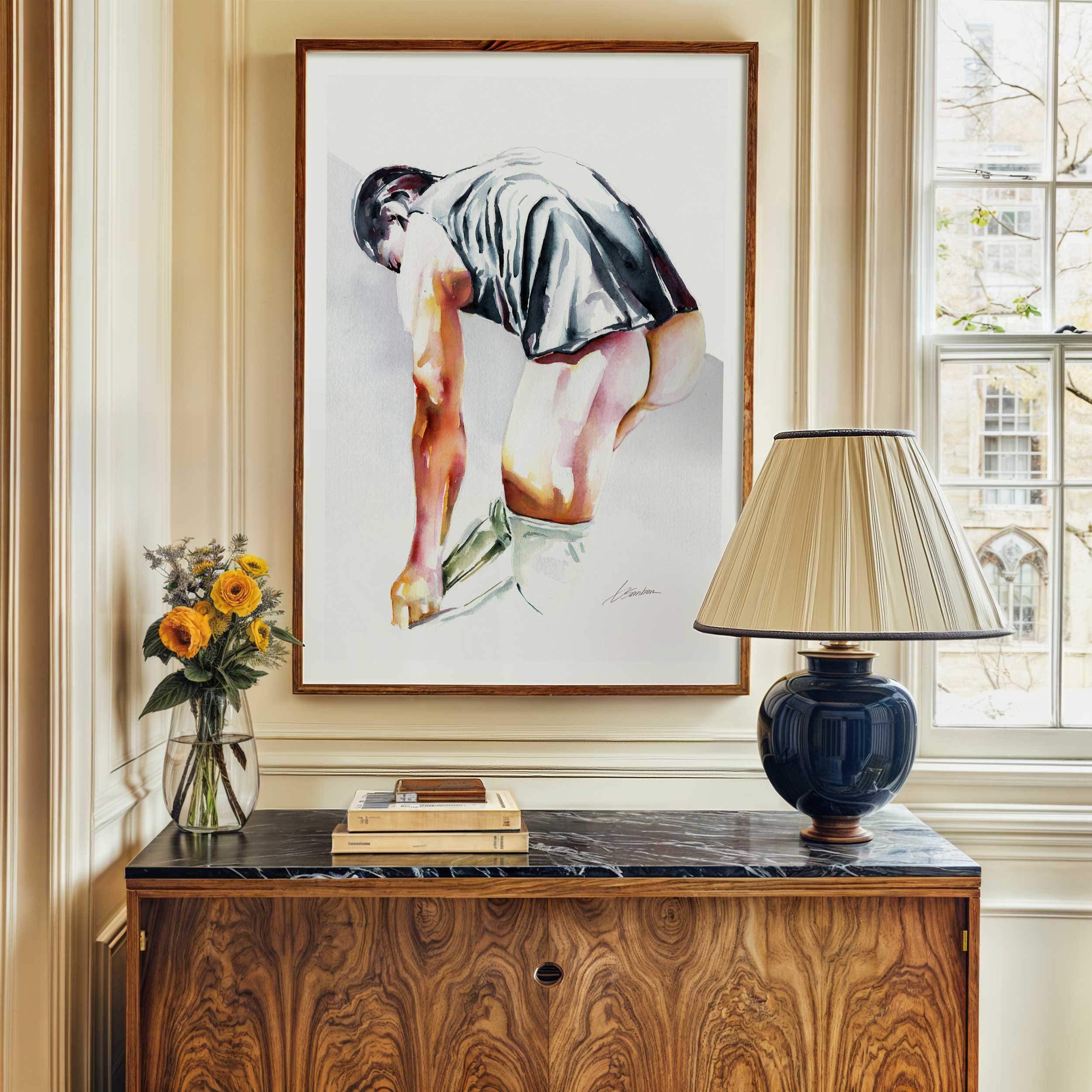 Half Dressed Bend and the Boldest Booty Peek – Art Print Artist Brenden Sanborn