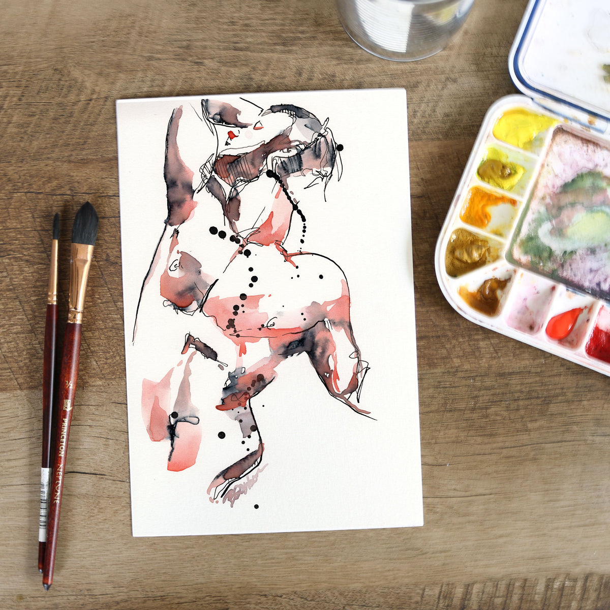 Before the Music Ends – 6x9" Original Watercolor Artist Brenden Sanborn