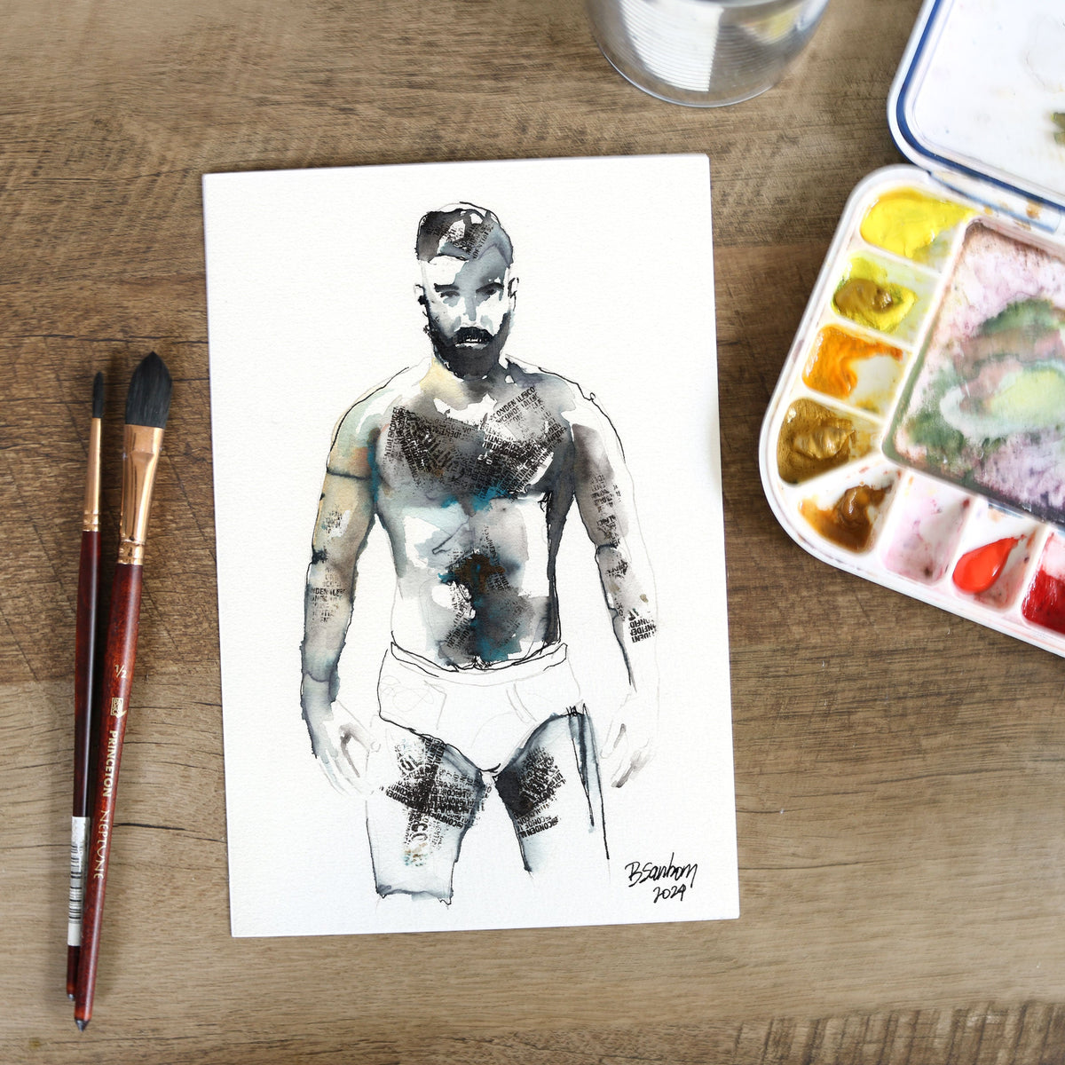 Printed On Me – 6x9" Original Ink & Watercolor Artist Brenden Sanborn