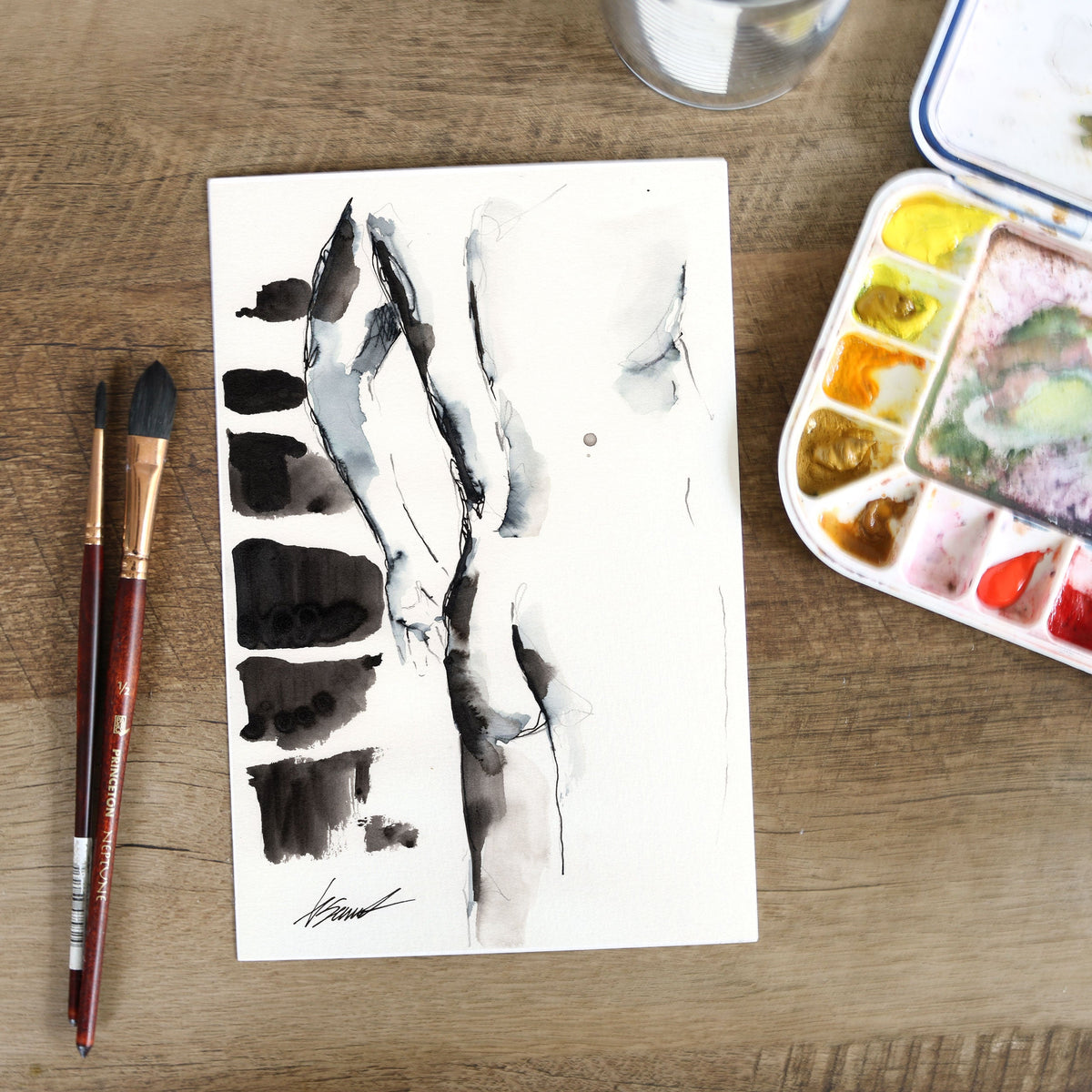 Half Remembered Pose – 6x9" Original Watercolor Artist Brenden Sanborn