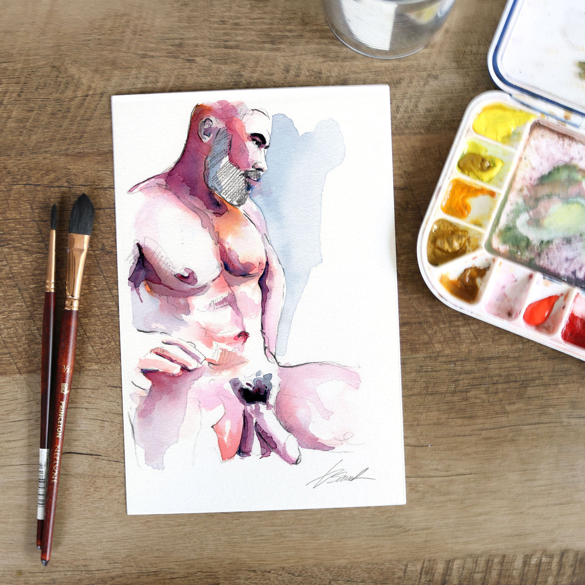 Where the Gaze Rests – 6x9" Original Watercolor Artist Brenden Sanborn