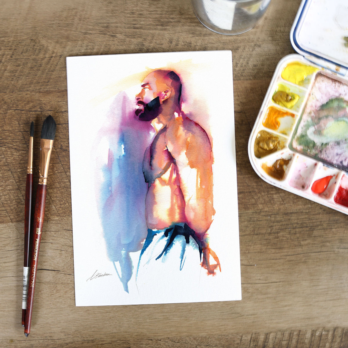 What He Held Inside – 6x9" Original Watercolor Artist Brenden Sanborn