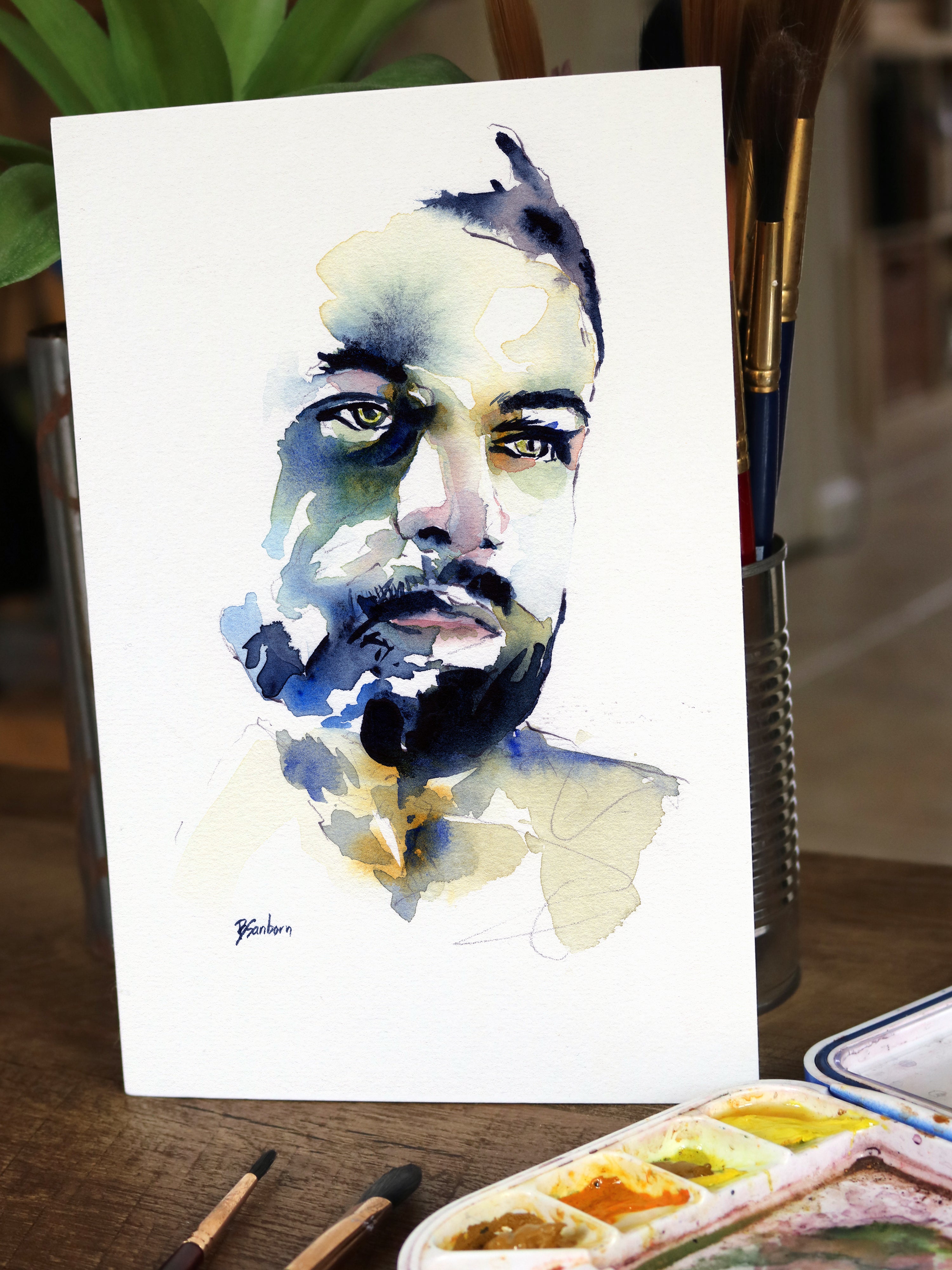 male figure art print Between Silence by Brenden Sanborn