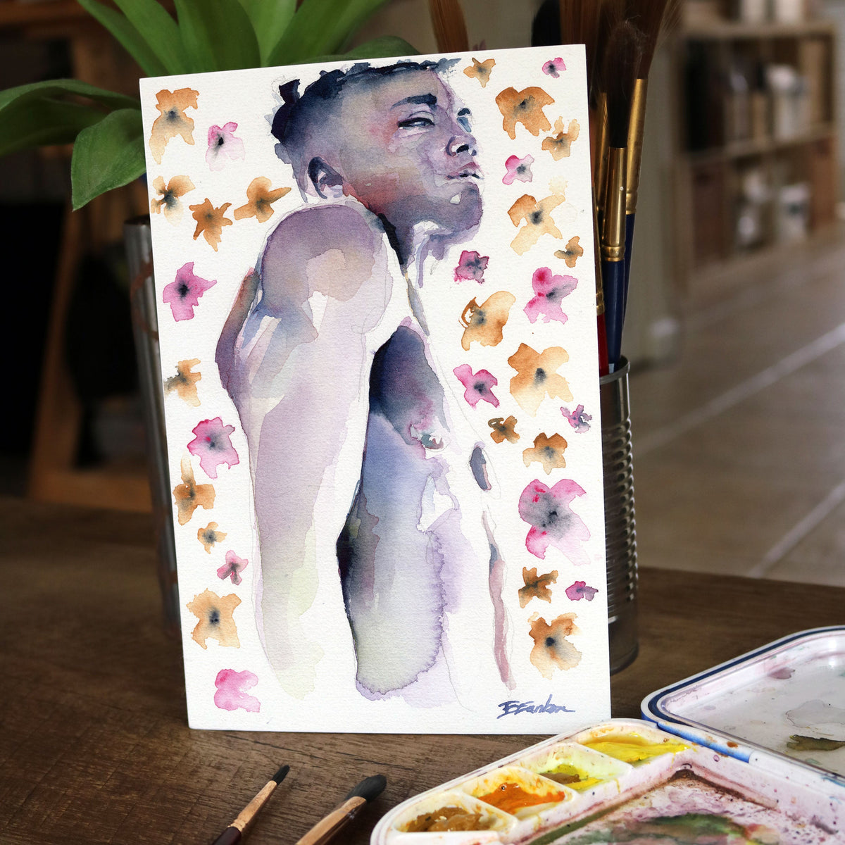 Petals and Pride – 6x9" Original Watercolor Artist Brenden Sanborn