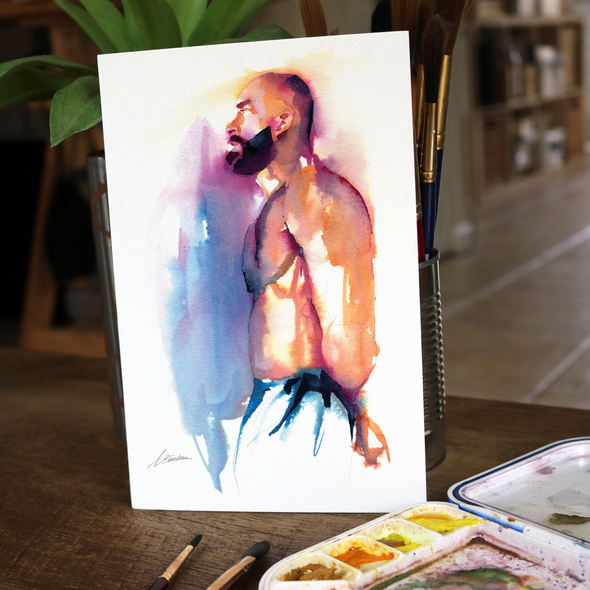 What He Held Inside – 6x9" Original Watercolor Artist Brenden Sanborn