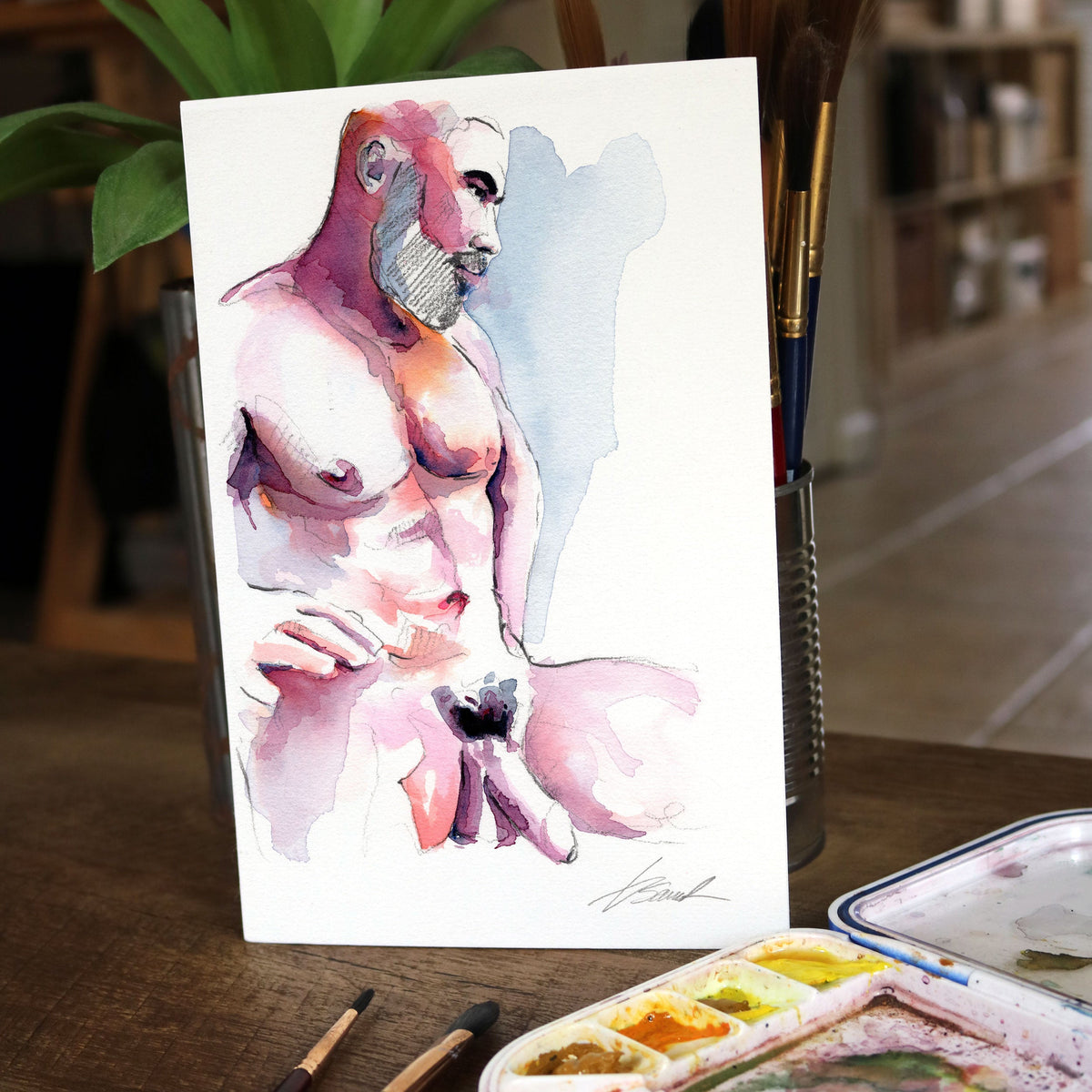 Where the Gaze Rests – 6x9" Original Watercolor Artist Brenden Sanborn