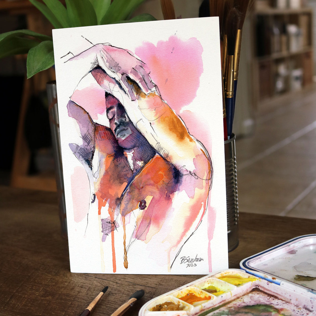 In His Own Rhythm – 6x9" Original Watercolor Artist Brenden Sanborn