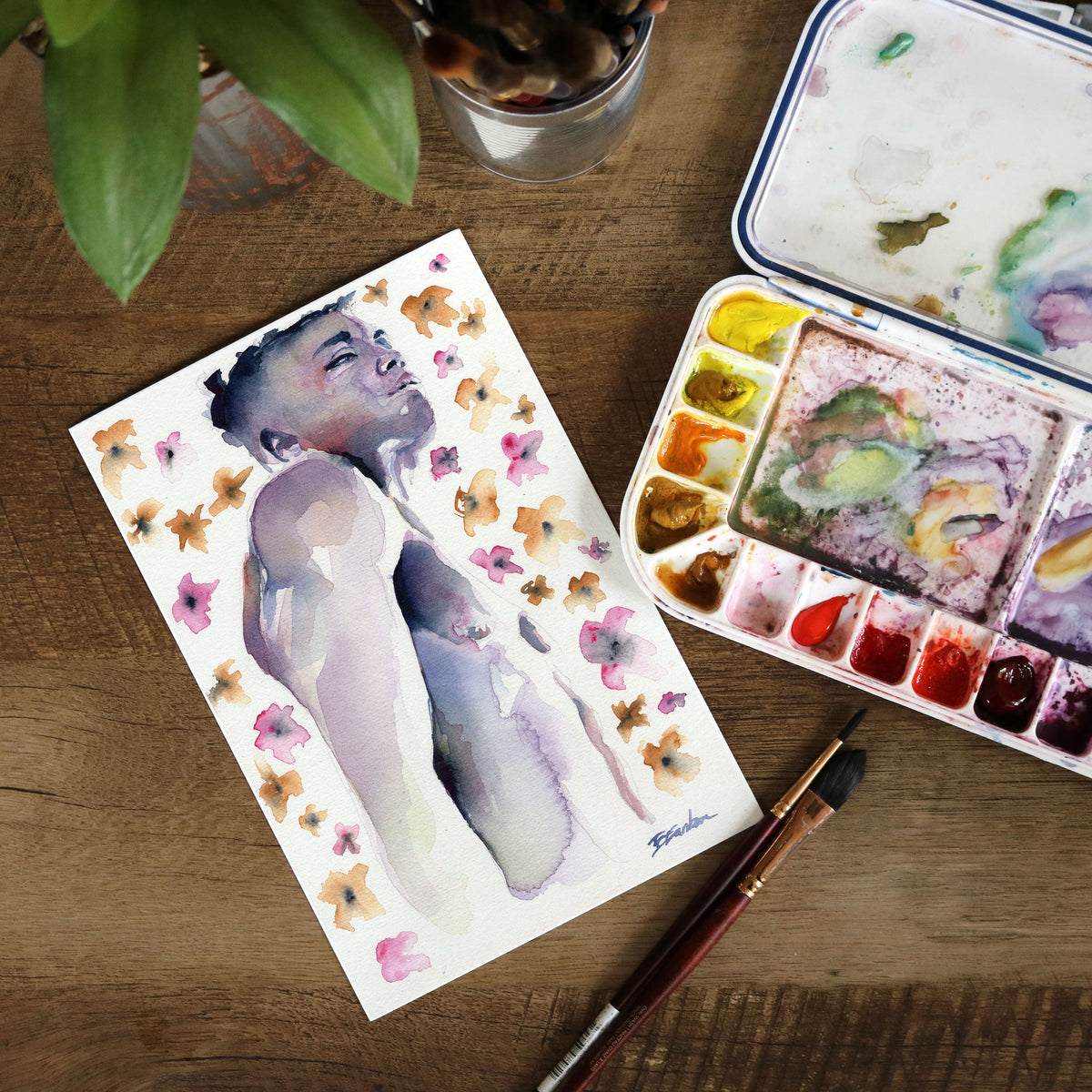 Petals and Pride – 6x9" Original Watercolor Artist Brenden Sanborn