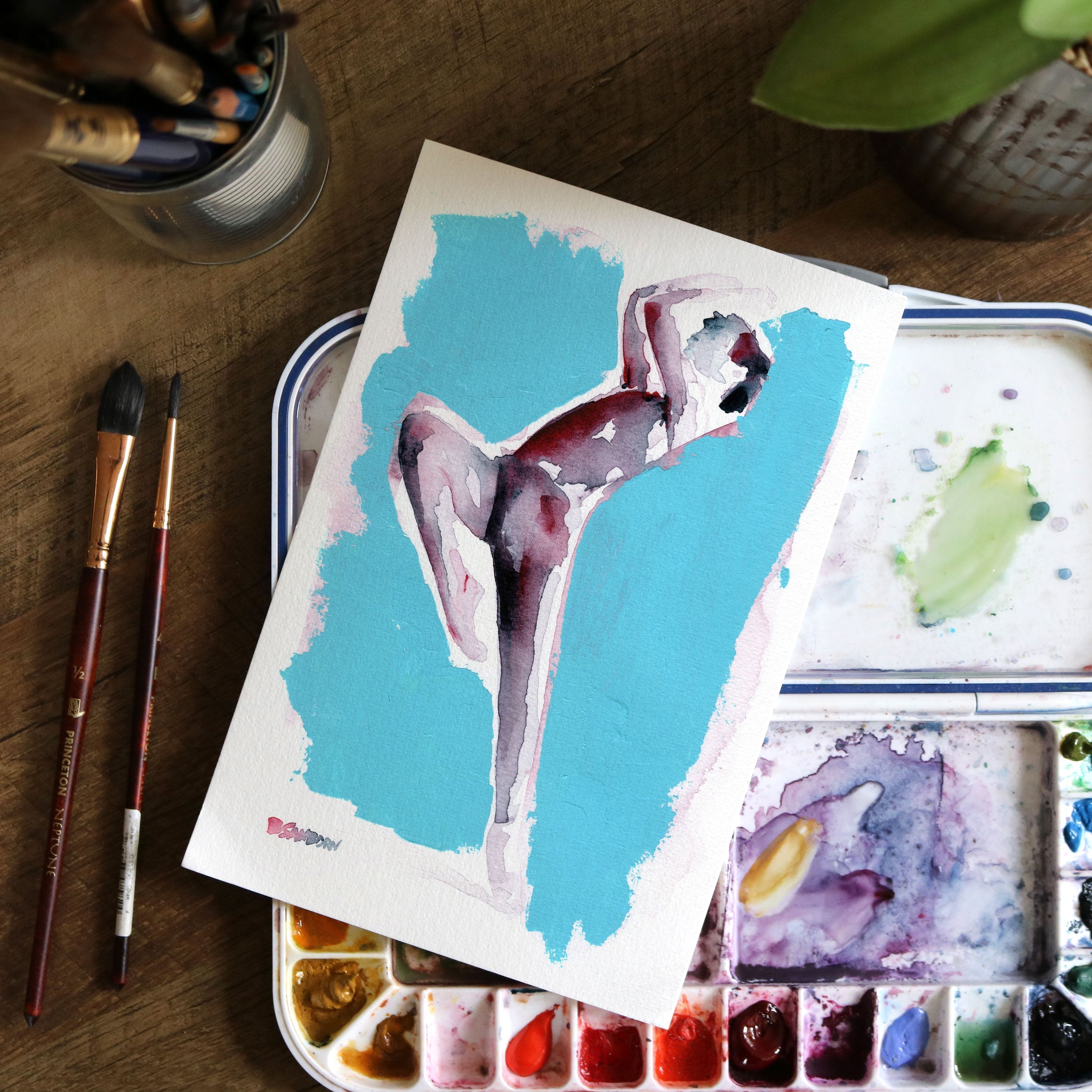 Pinned in Flight – 6x9" Original Watercolor Artist Brenden Sanborn