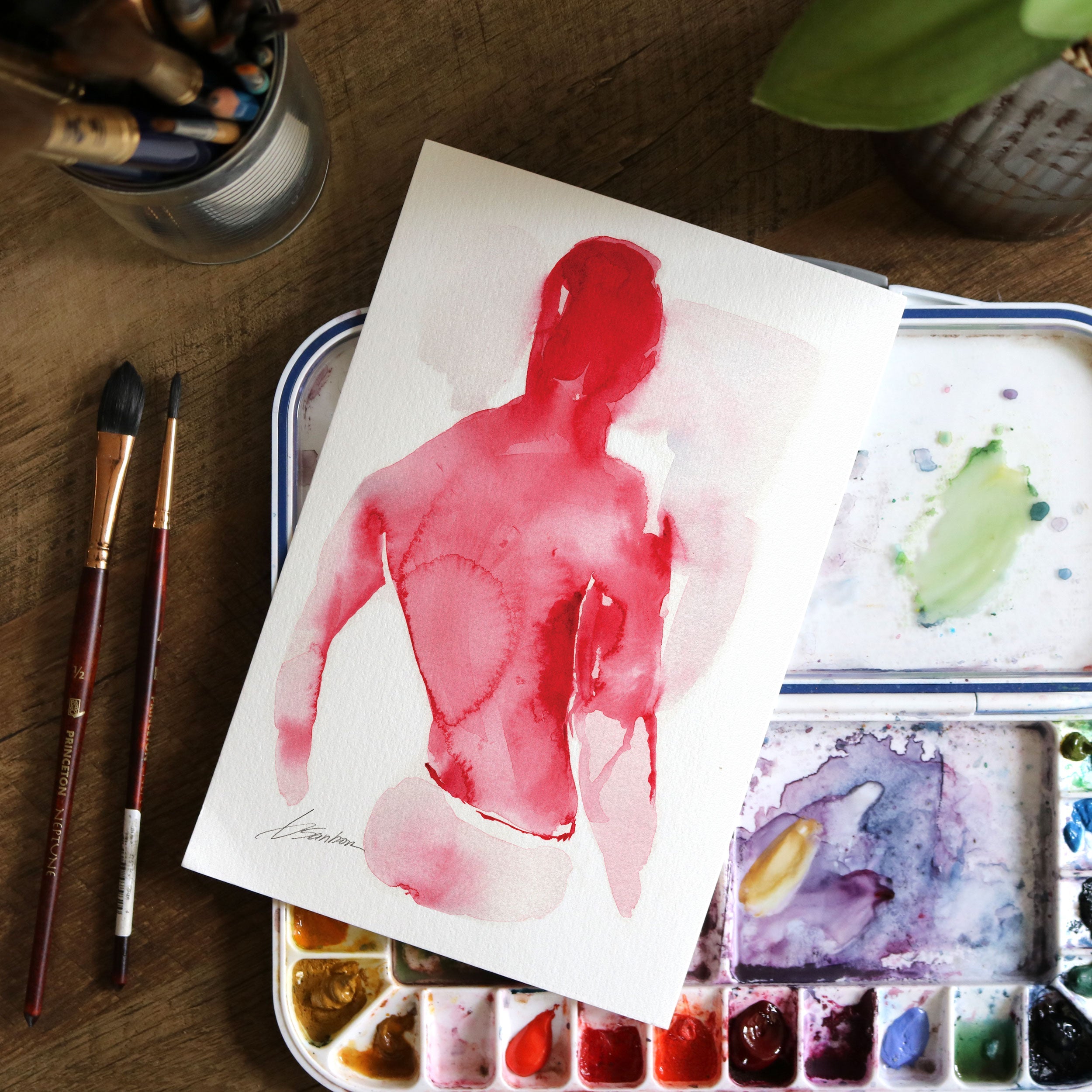 The Body Remembers – 6x9" Original Watercolor Artist Brenden Sanborn