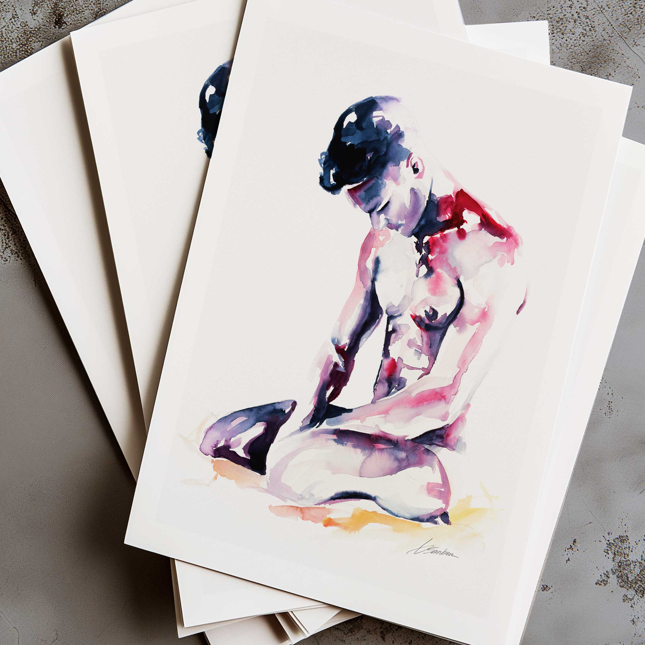 Kneeling in Quiet – Art Print Artist Brenden Sanborn