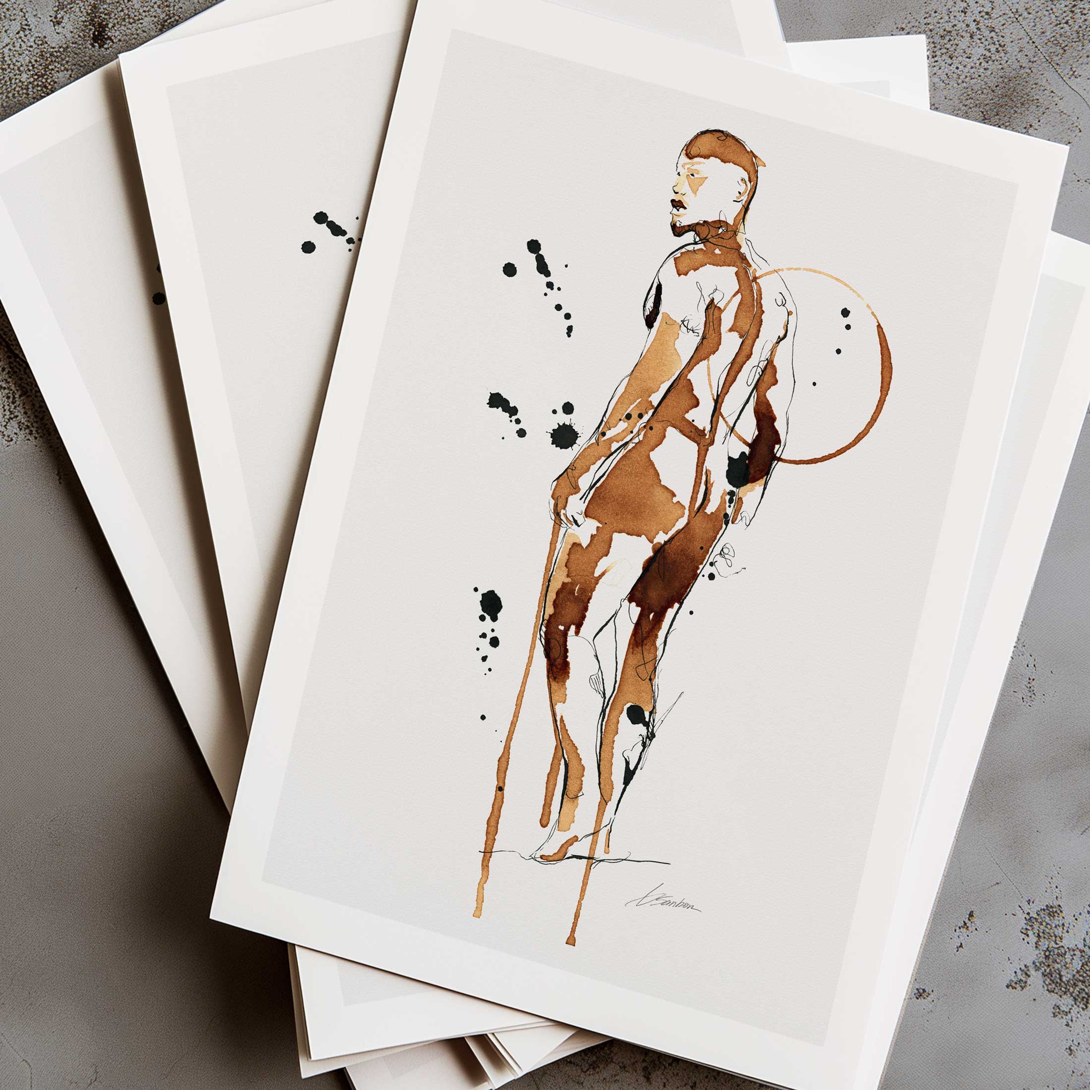Golden Drips on a Confident Booty – Art Print Artist Brenden Sanborn