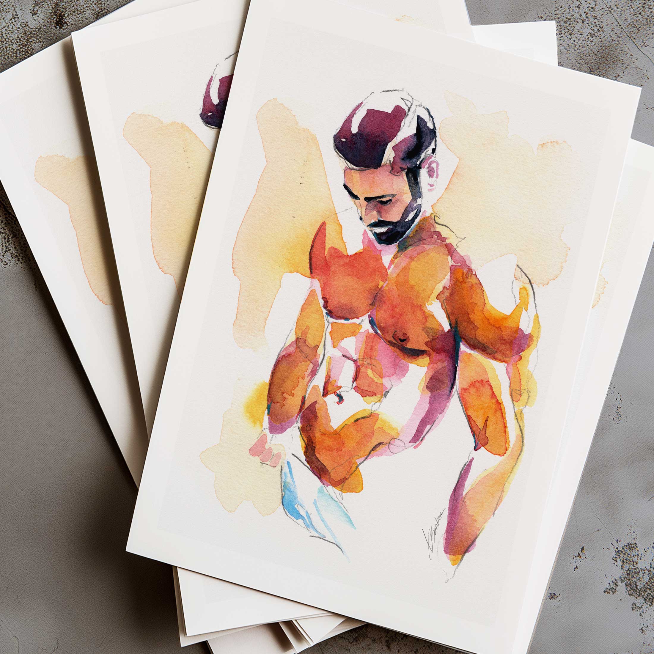 Sunset Body and Downcast Eyes – Art Print Artist Brenden Sanborn
