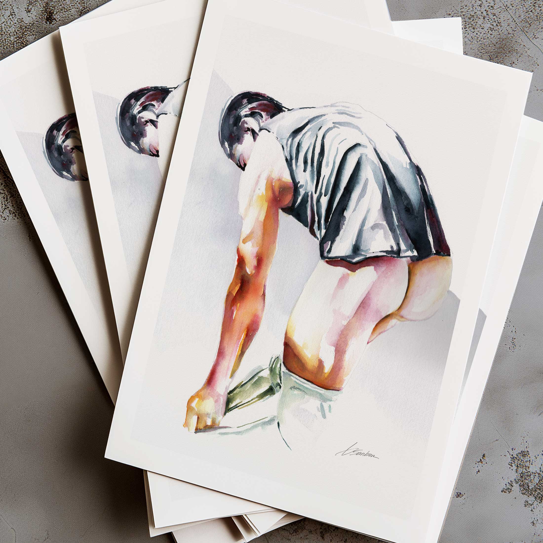 Half Dressed Bend and the Boldest Booty Peek – Art Print Artist Brenden Sanborn