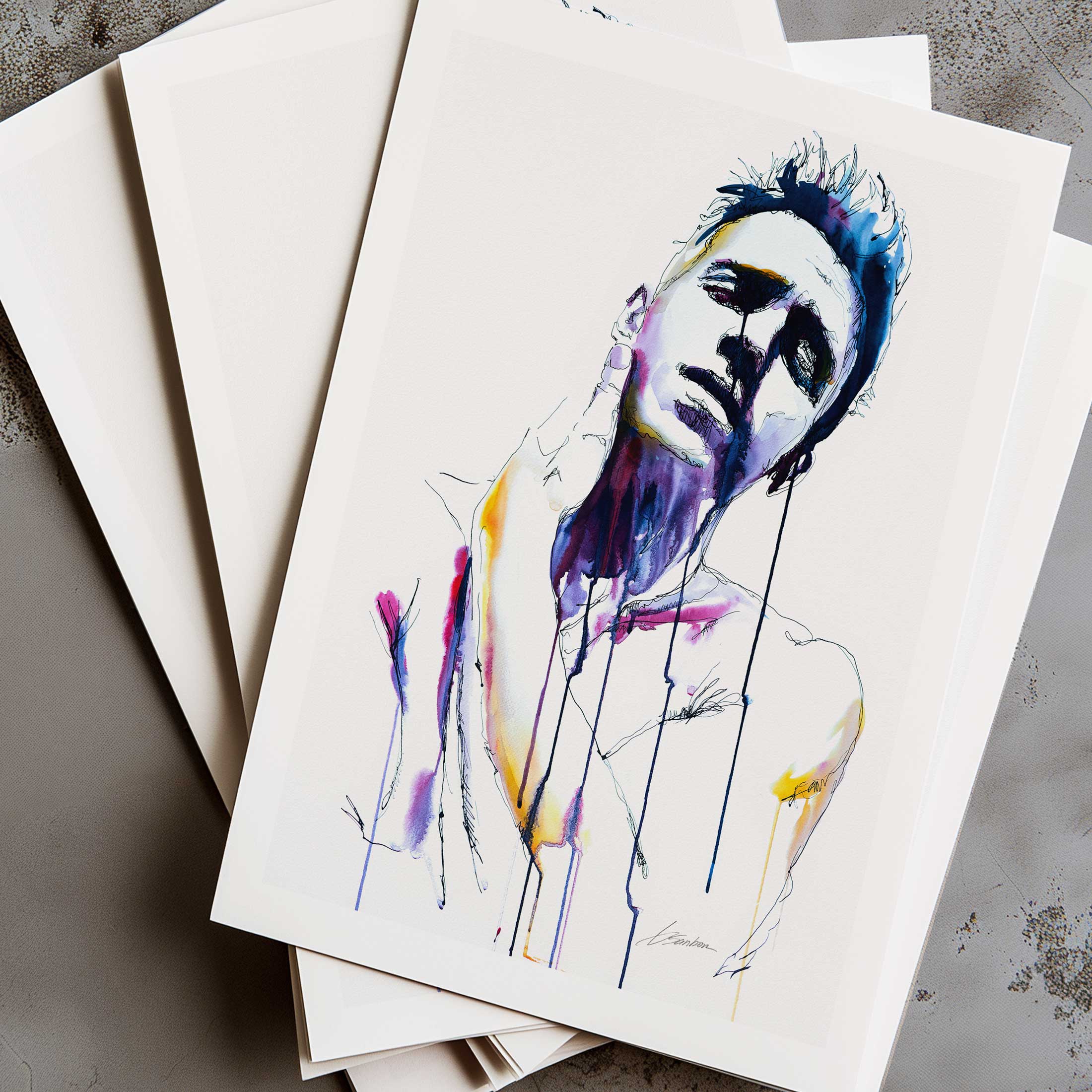 Bare Neck Reaching for Tenderness - Art Print Artist Brenden Sanborn