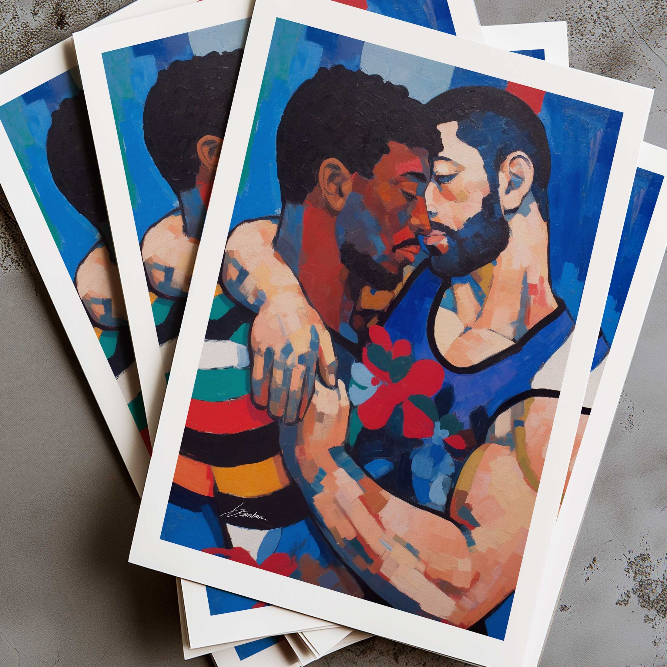 In Your Arms Two Men in Love – Art Print Artist Brenden Sanborn