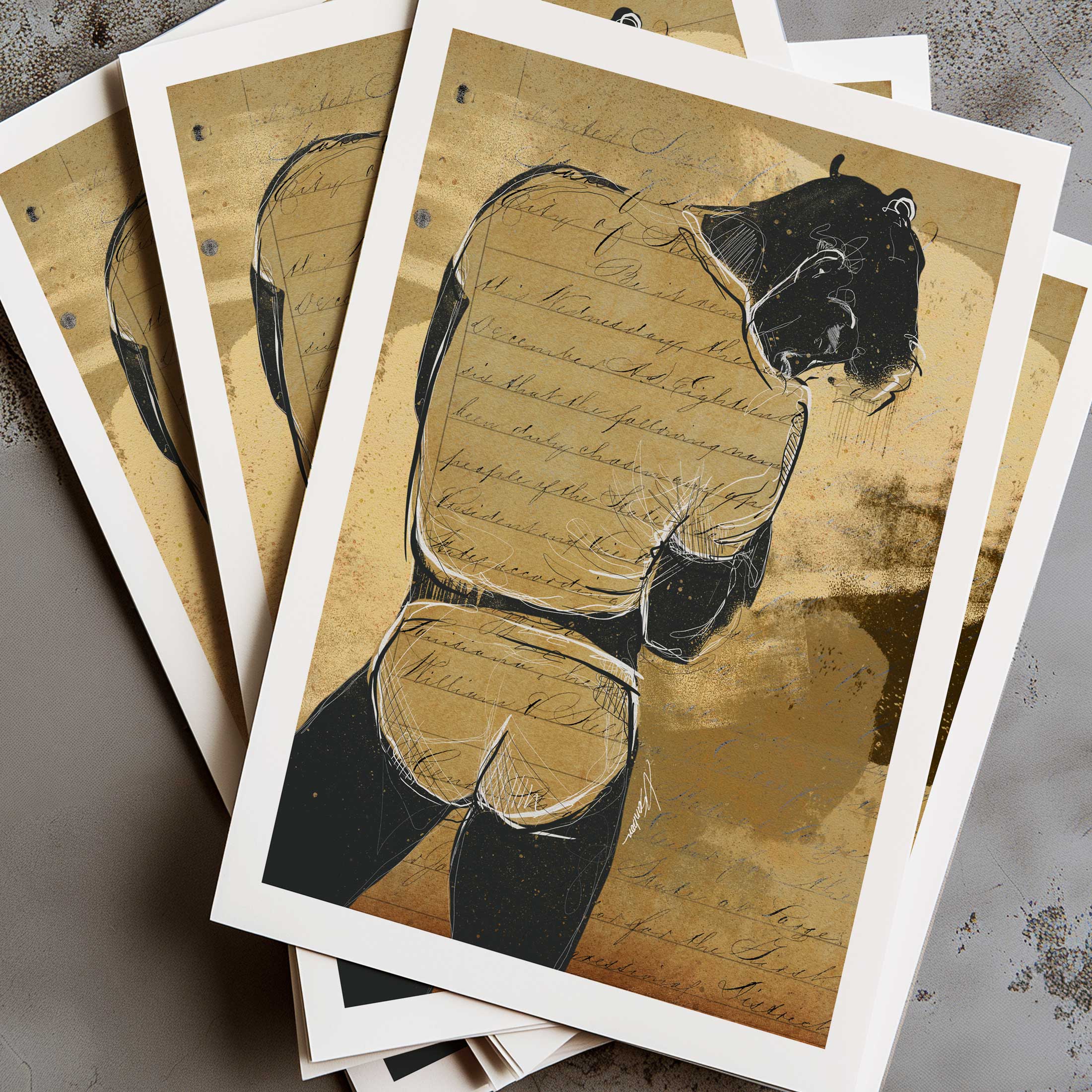 Faded Whispers on His Skin – Art Print Artist Brenden Sanborn