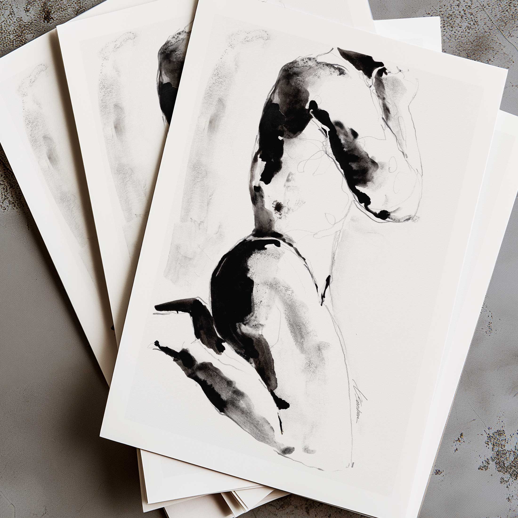 Kneel in Ink and Shadow – Art Print Artist Brenden Sanborn