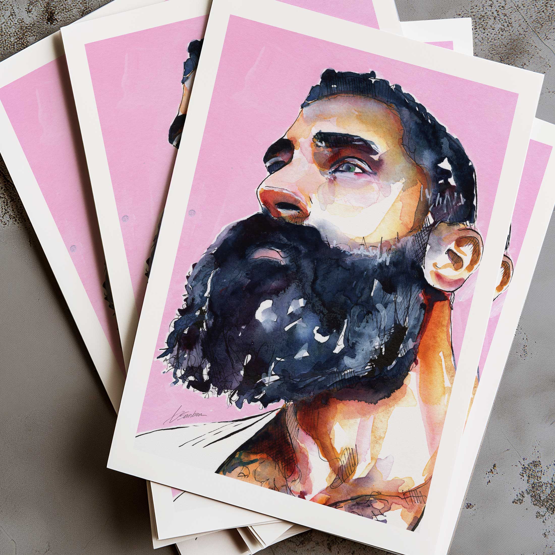 The Gaze Beneath the Beard – Art Print Artist Brenden Sanborn