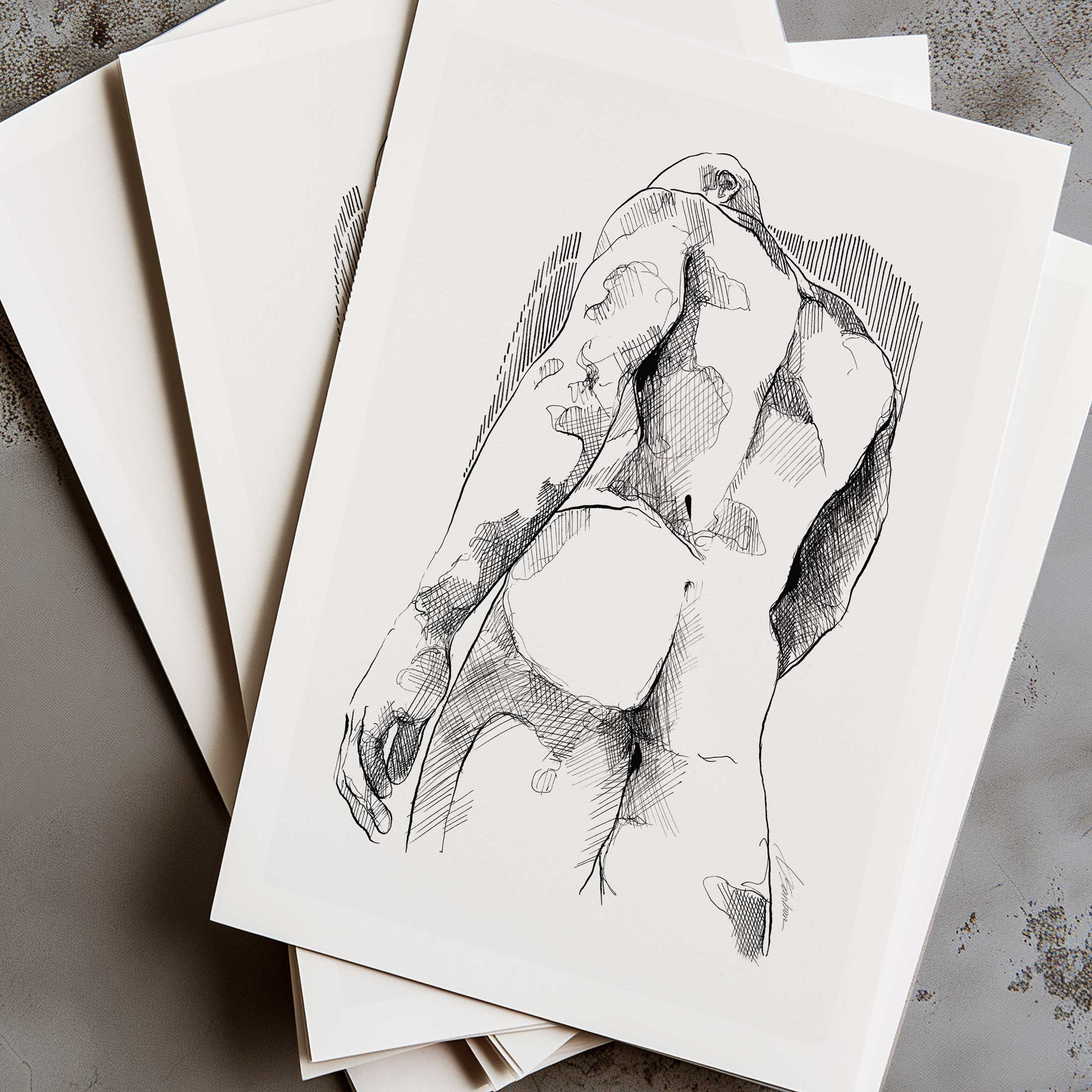 The Strength in His Form and the Curve Below – Art Print Artist Brenden Sanborn