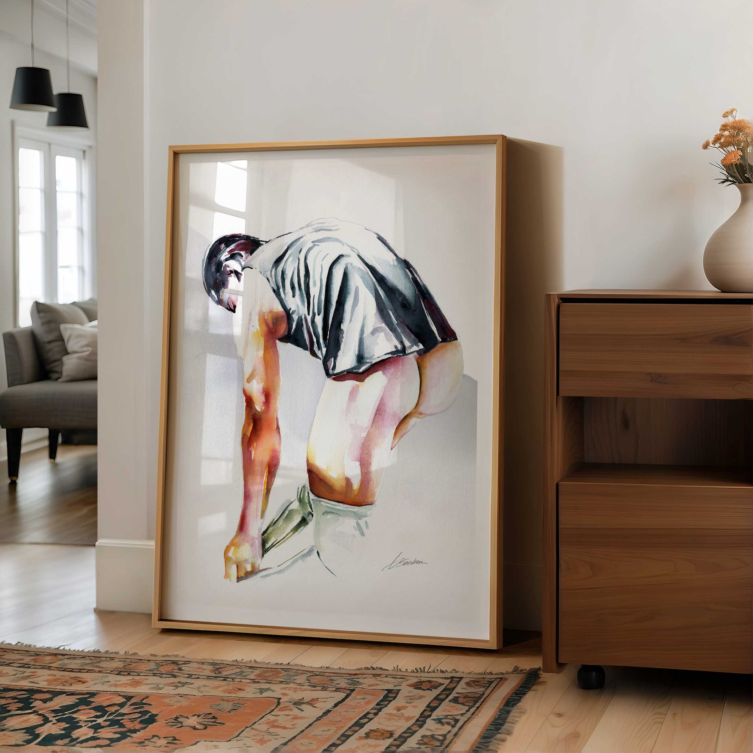 Half Dressed Bend and the Boldest Booty Peek – Art Print Artist Brenden Sanborn