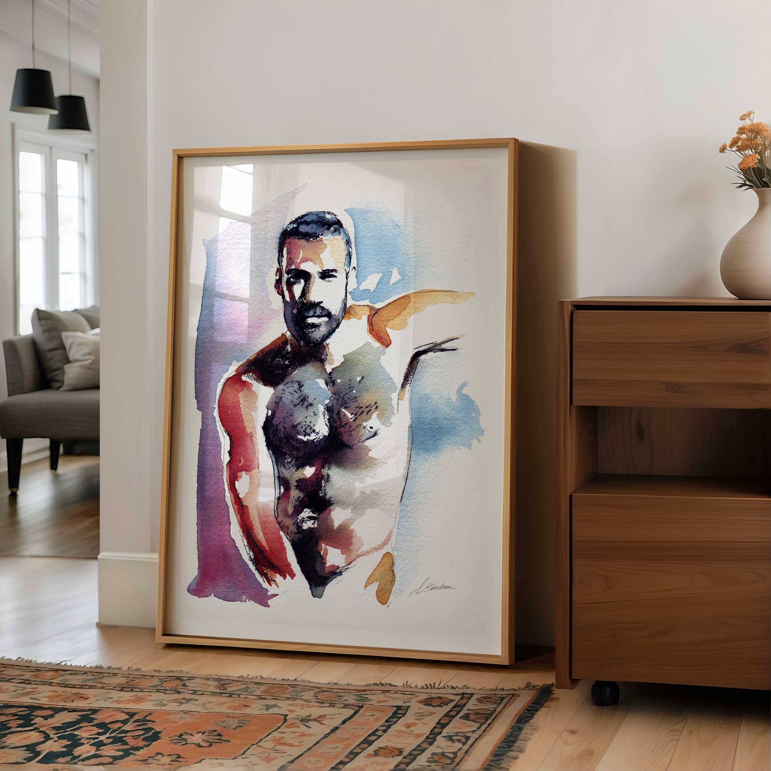 Confident Gaze in Color – Art Print Artist Brenden Sanborn