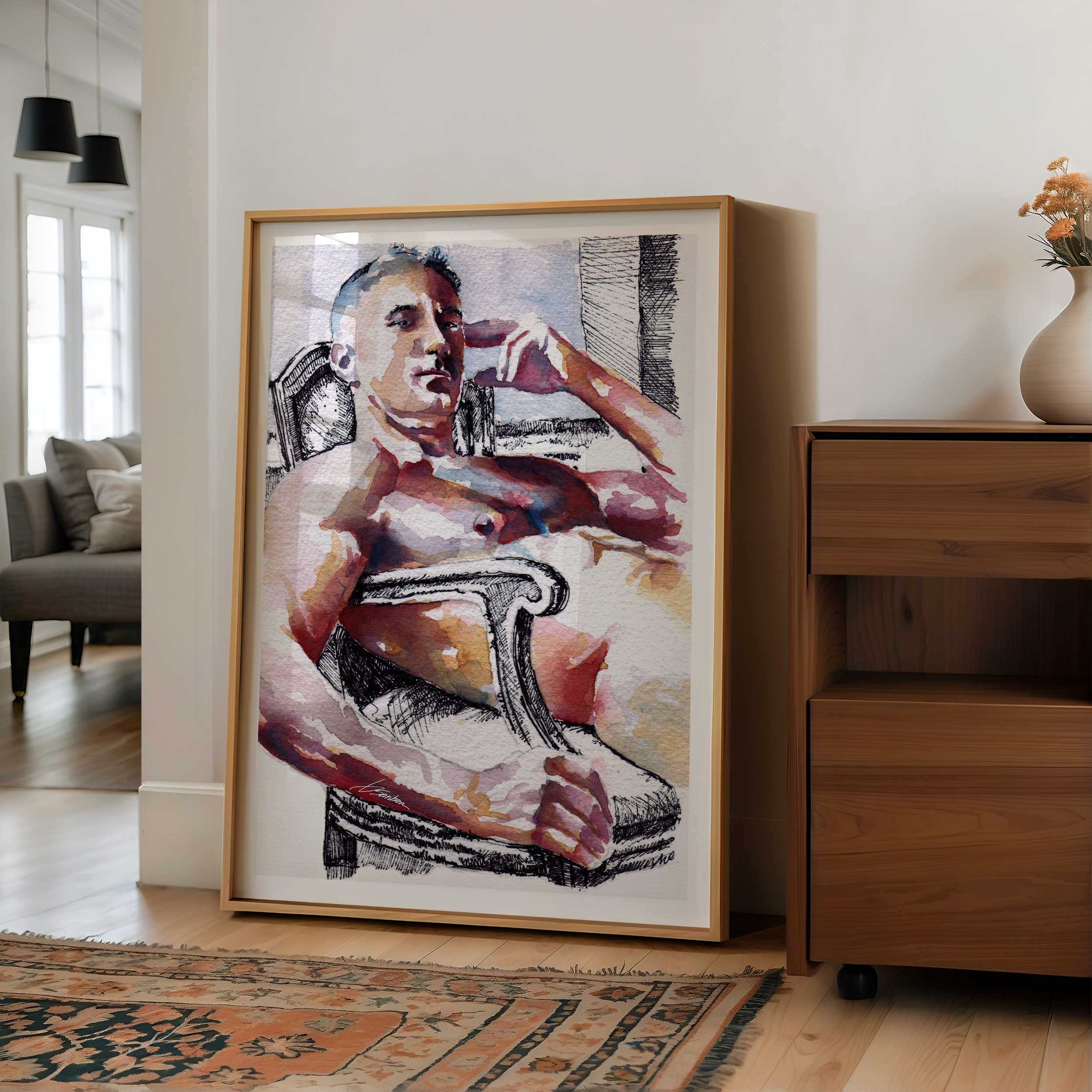 The Ease of His Gaze – Art Print Artist Brenden Sanborn