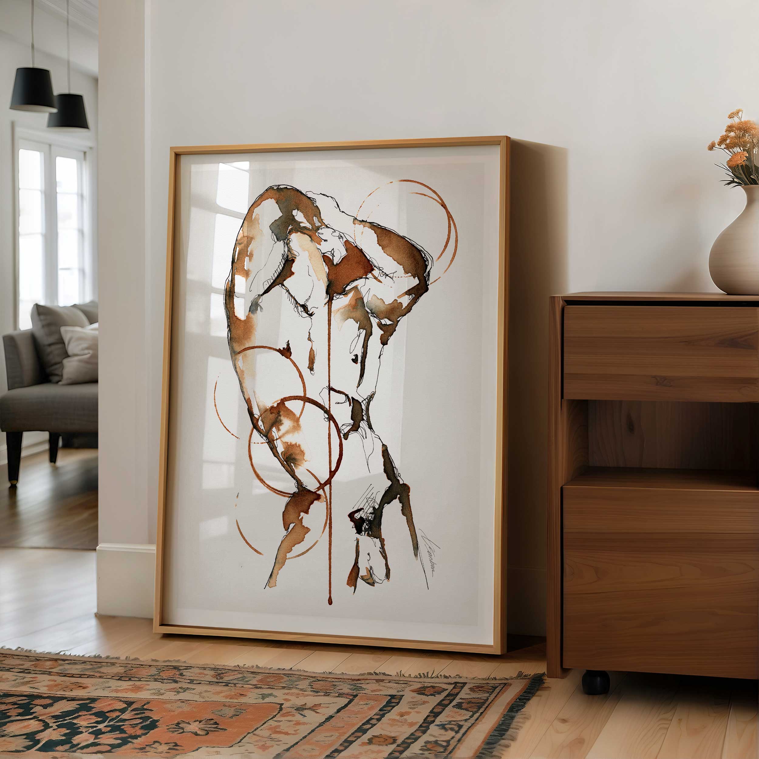 Curved Torso Wrapped in Circles - Art Print Artist Brenden Sanborn