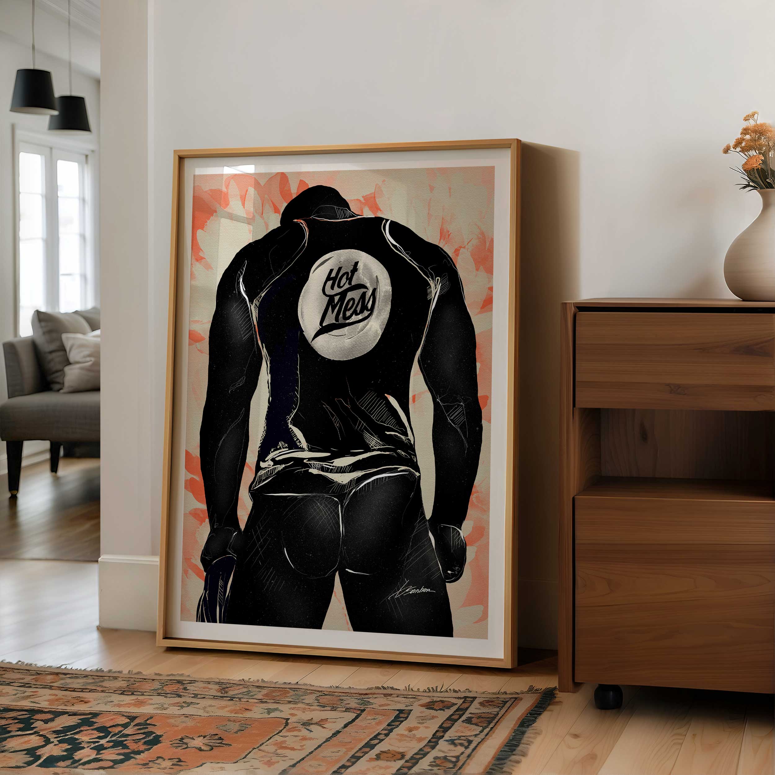 It's a Hot Mess Male Art - Art Print Artist Brenden Sanborn