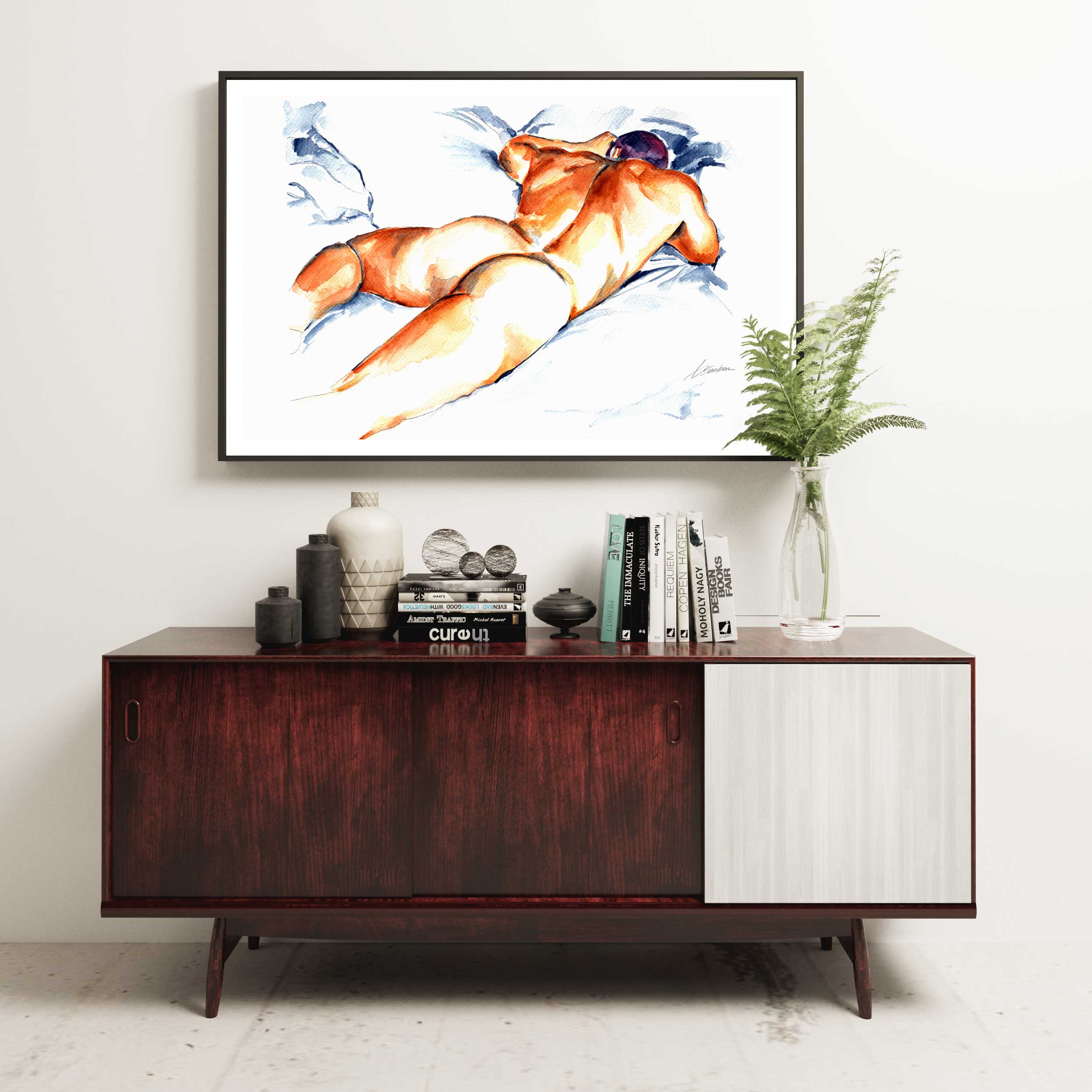 Male Figure in Restful Slumber Face Down - Art Print Artist Brenden Sanborn