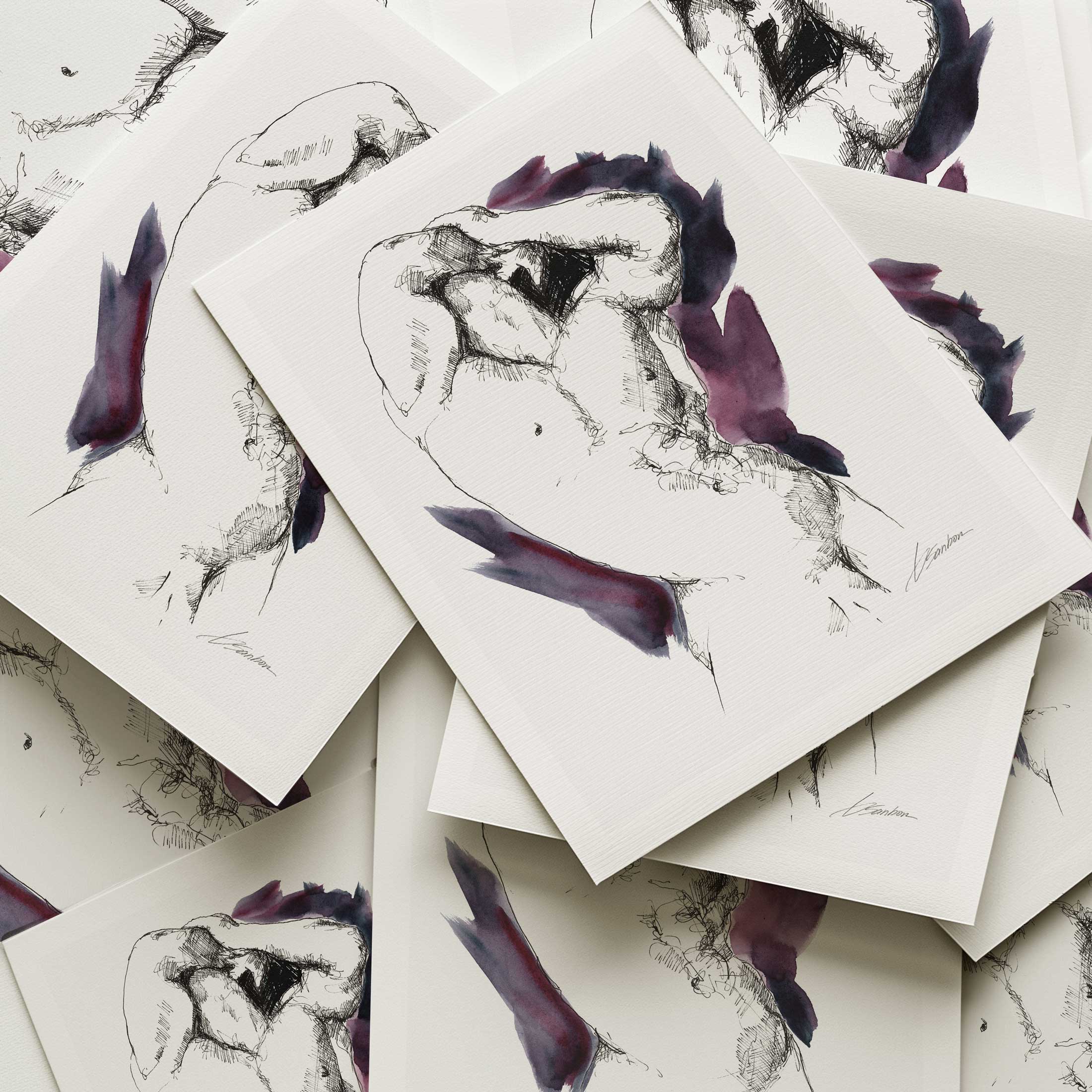 Male Figure in Poised Arch with Arms Overhead - Art Print Artist Brenden Sanborn