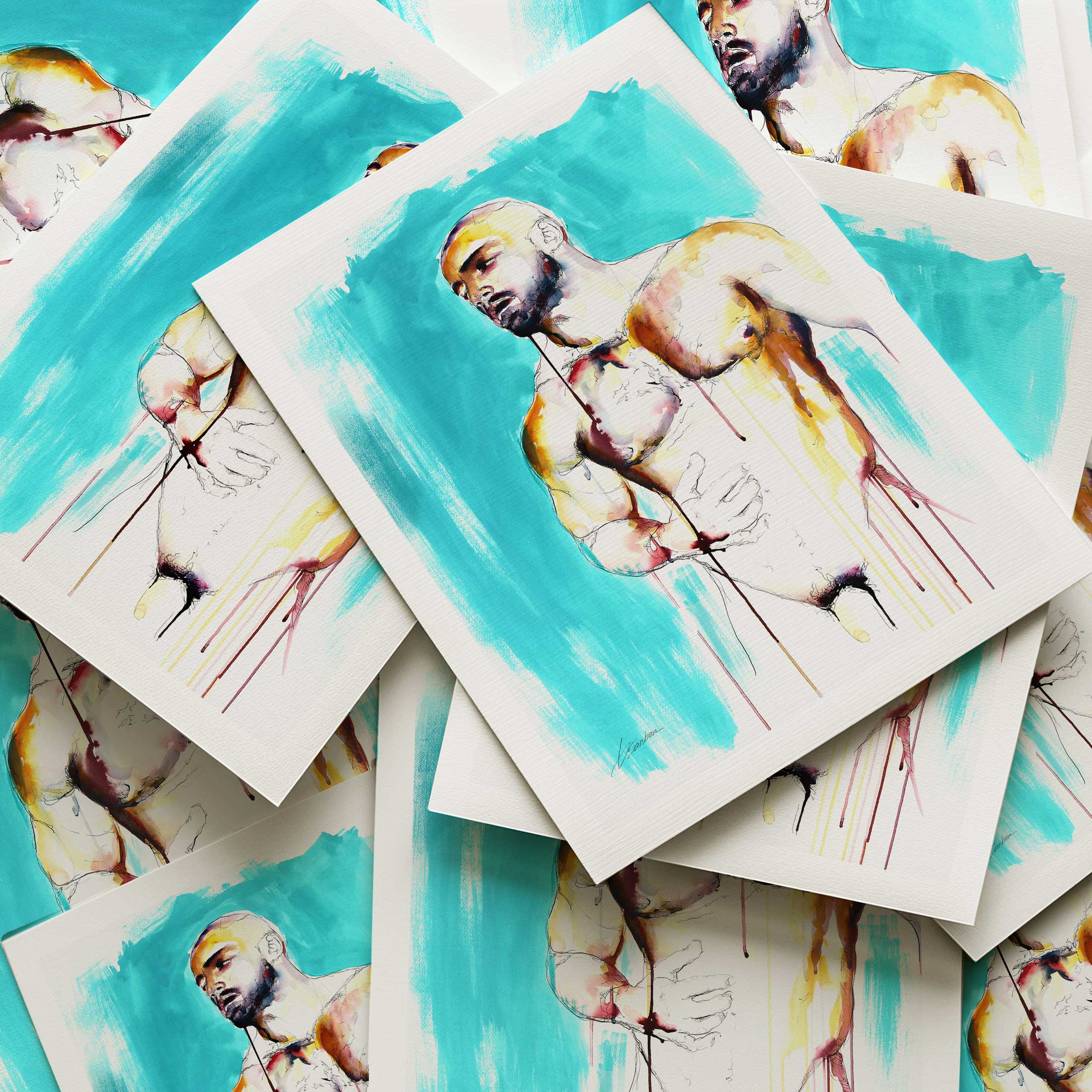 Bare Strength Muscles Carved in Light and Shadow - Art Print Artist Brenden Sanborn