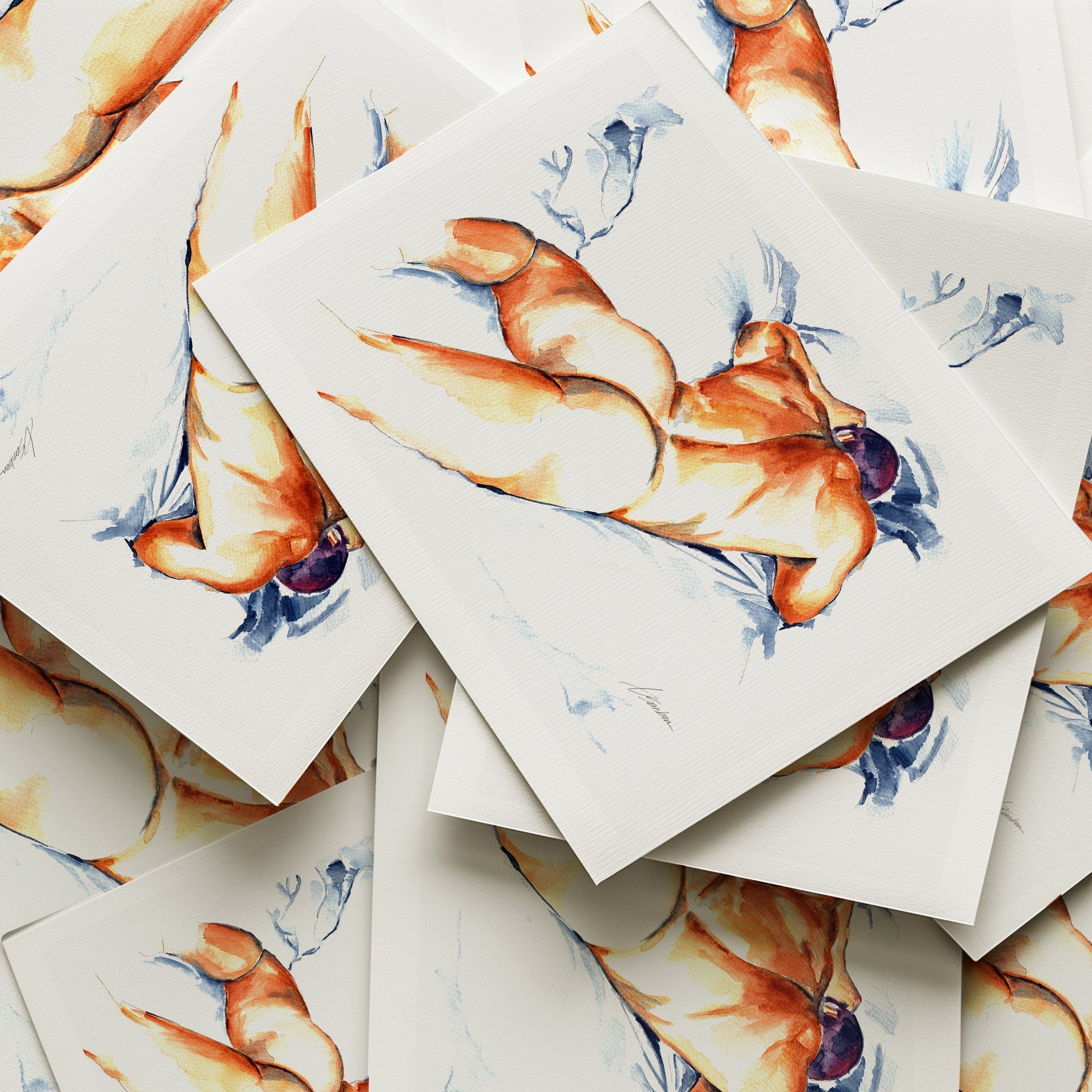 Male Figure in Restful Slumber Face Down - Art Print Artist Brenden Sanborn